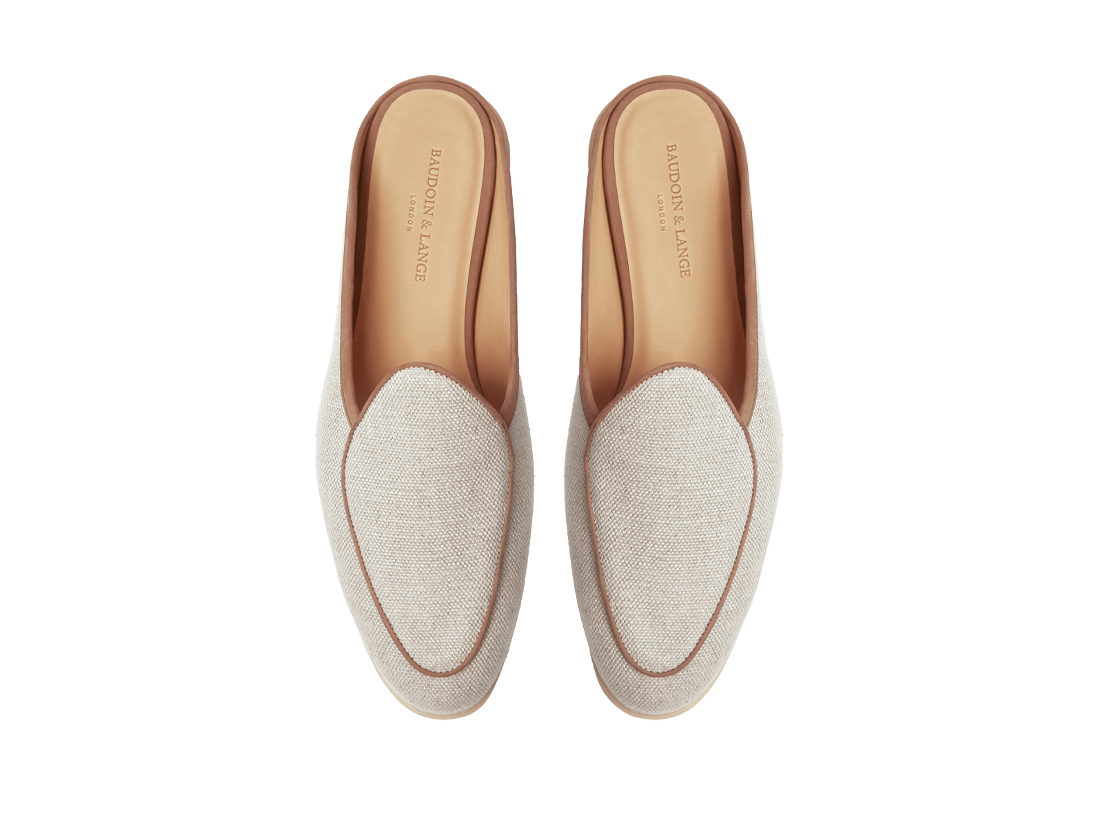 Stride Mule Loafers in Vachette Linen with Natural Sole