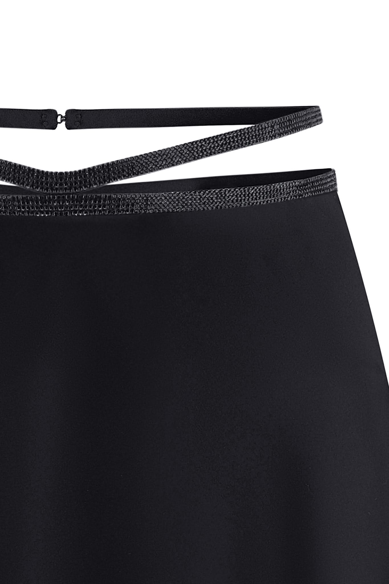 SILK SKIRT MIDI - Black