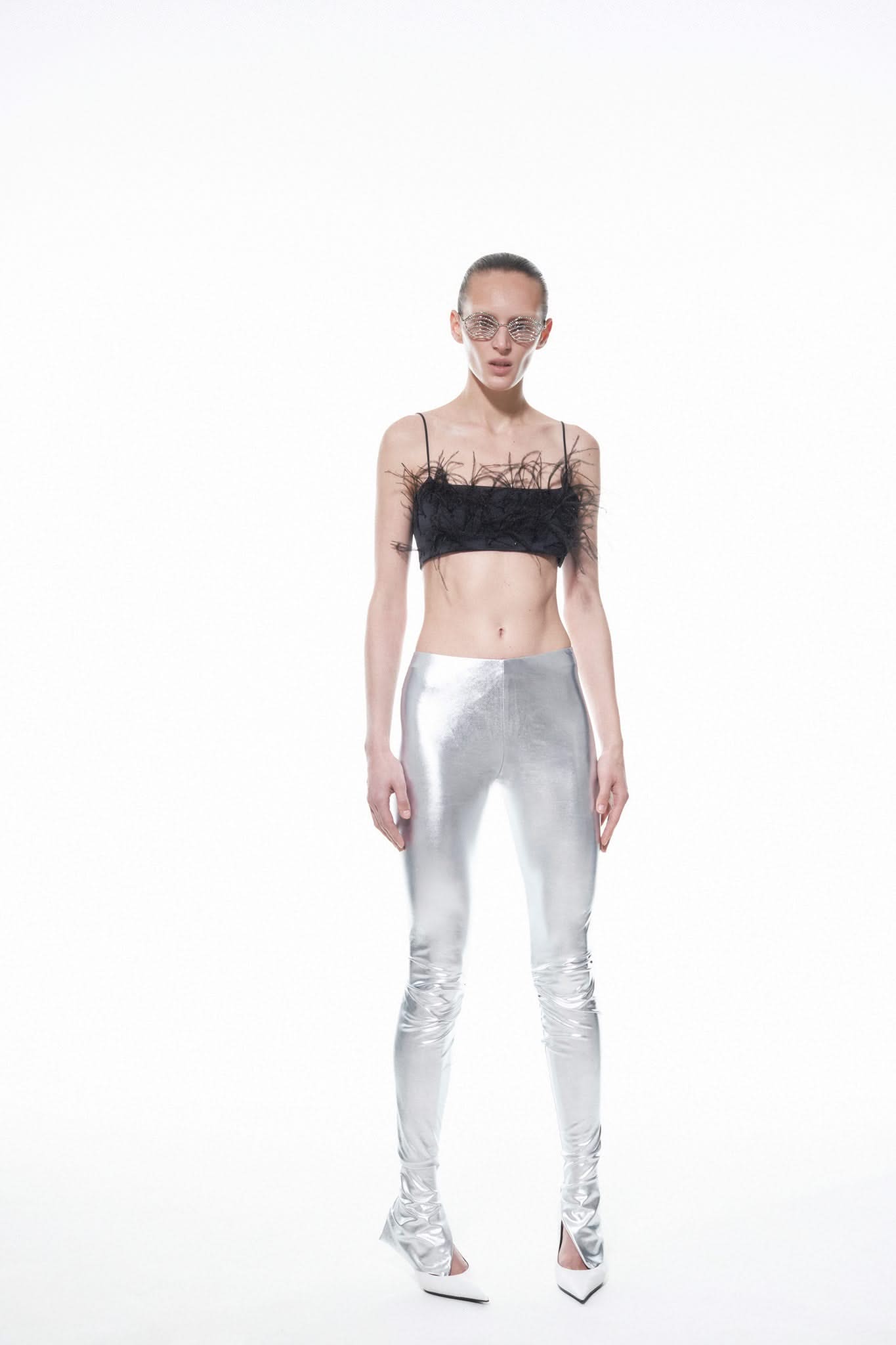 METALLIC LEGGINGS - Silver