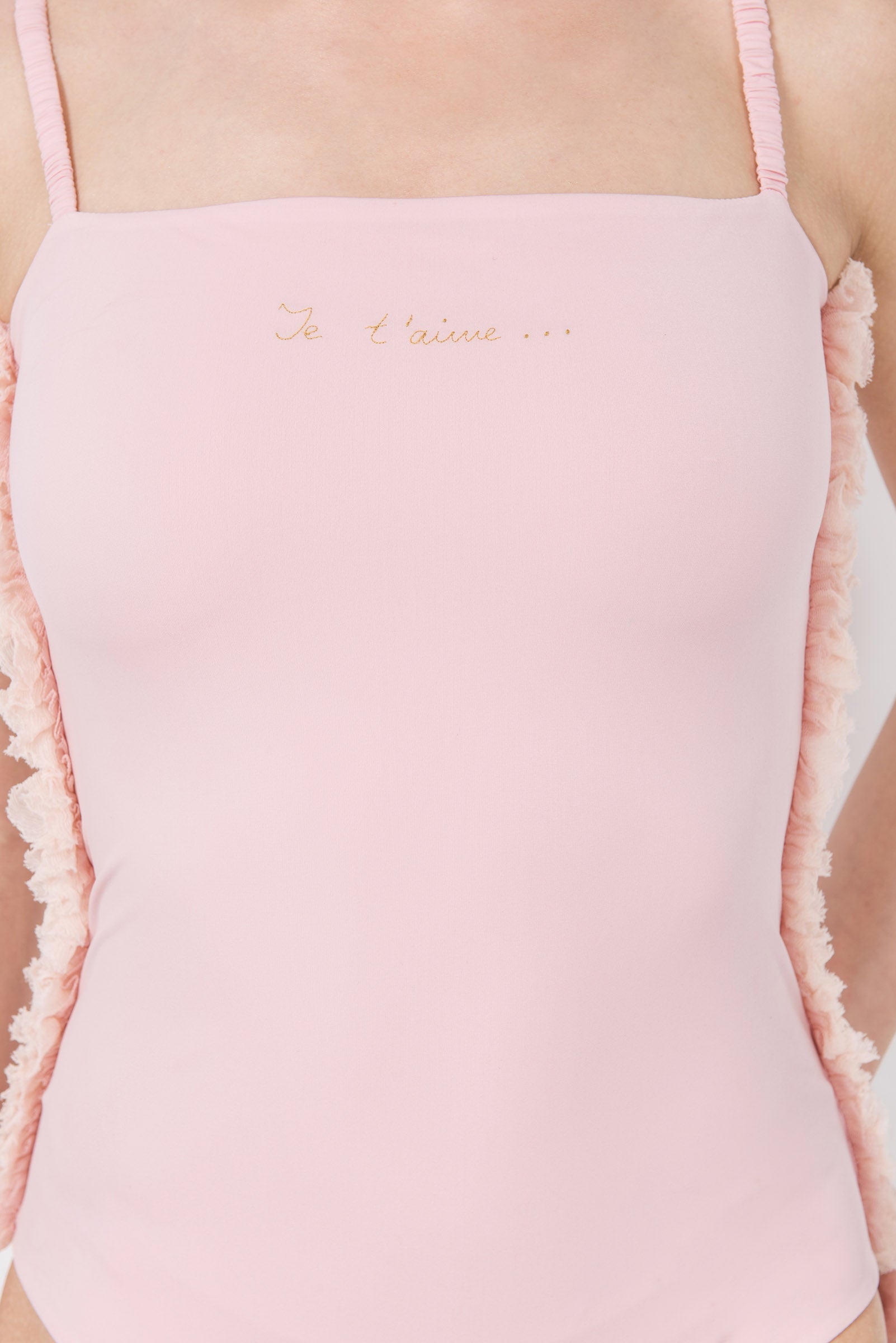 Words One-piece in Powder Pink