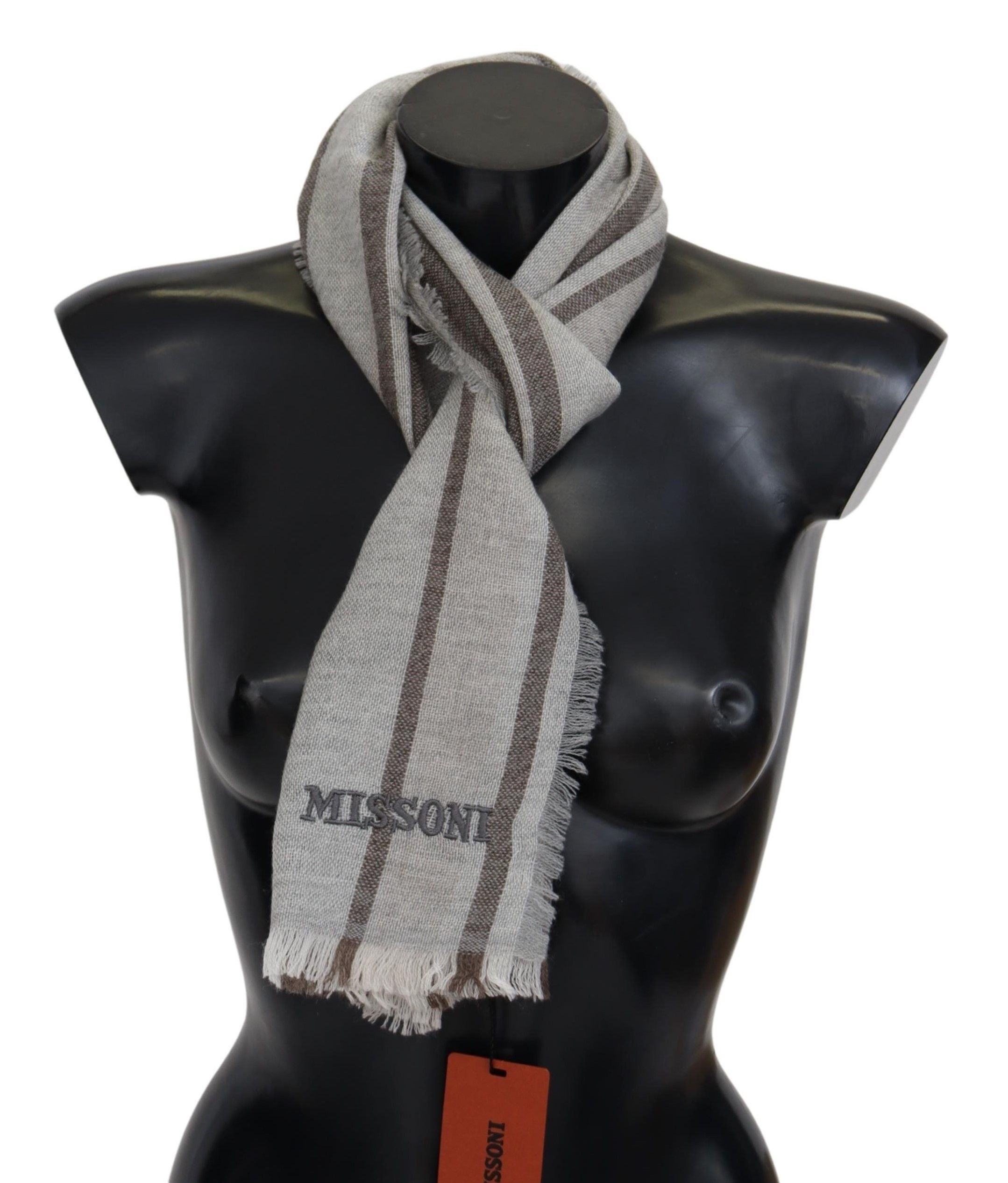 Missoni Multicolor Striped Wool Unisex Neck Wrap Scarf
