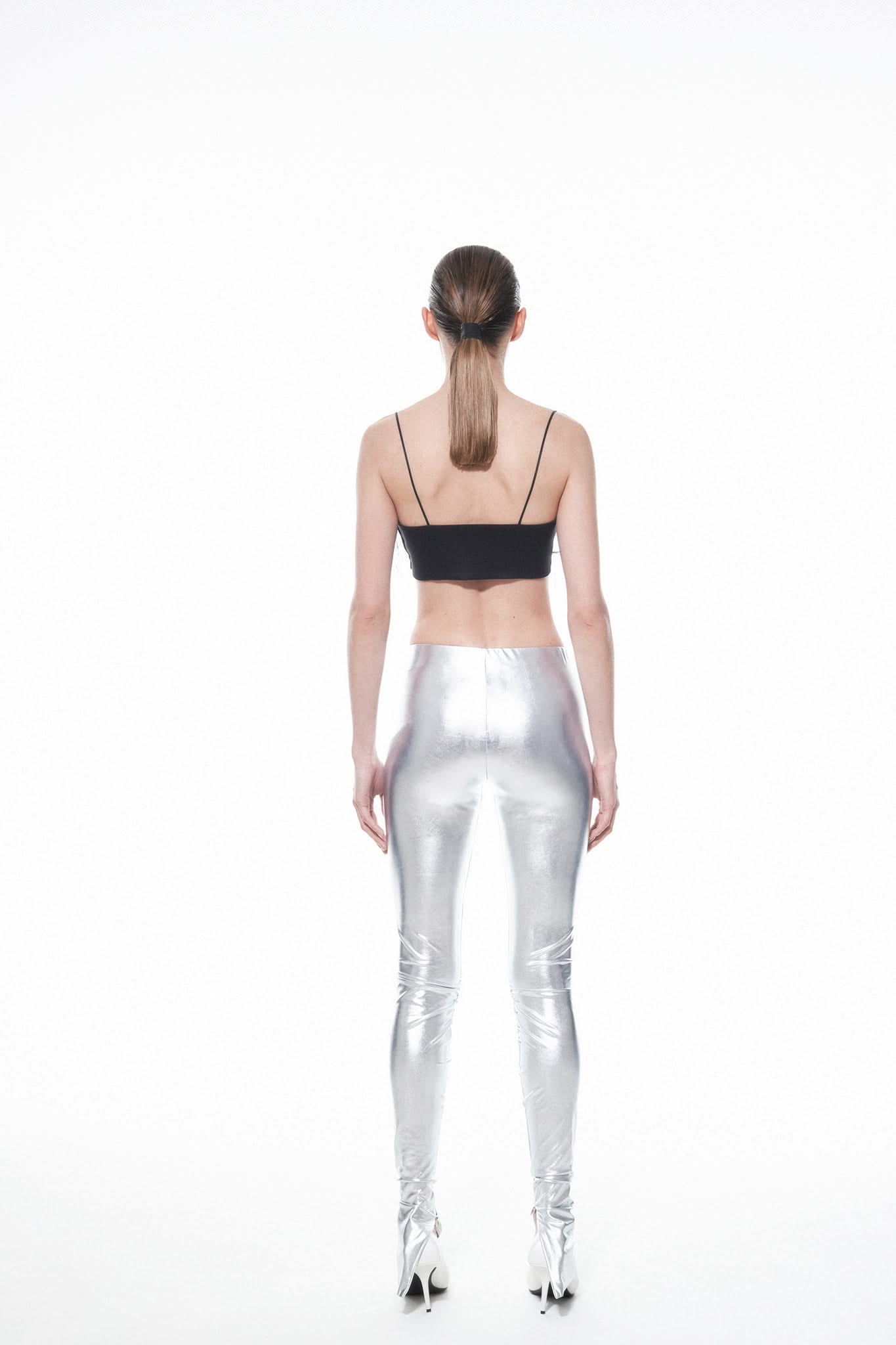 METALLIC LEGGINGS - Silver