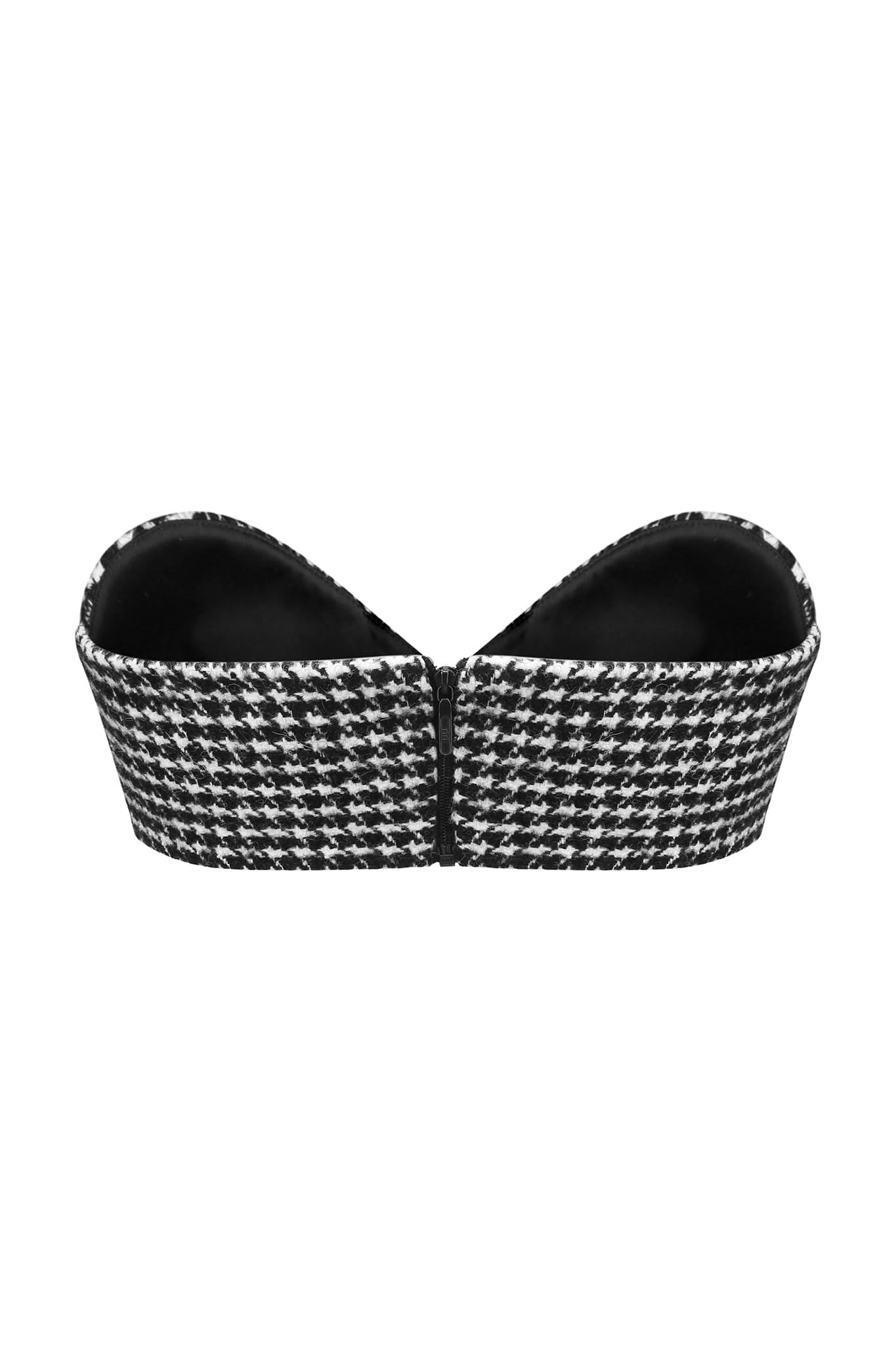 HOUNDSTOOTH BRALETTE - Black/White