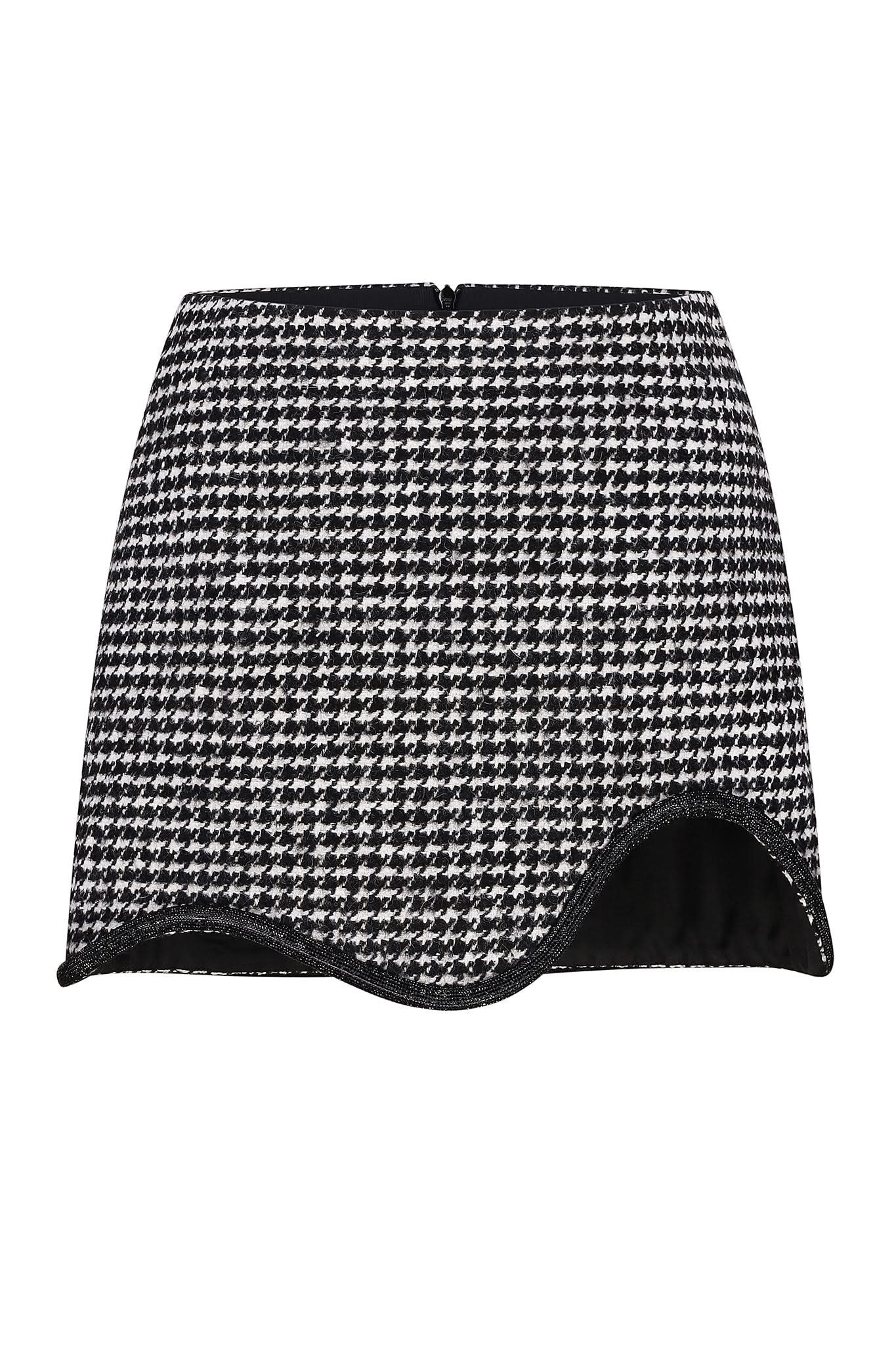 HOUNDSTOOTH MINI SKIRT - Black/White
