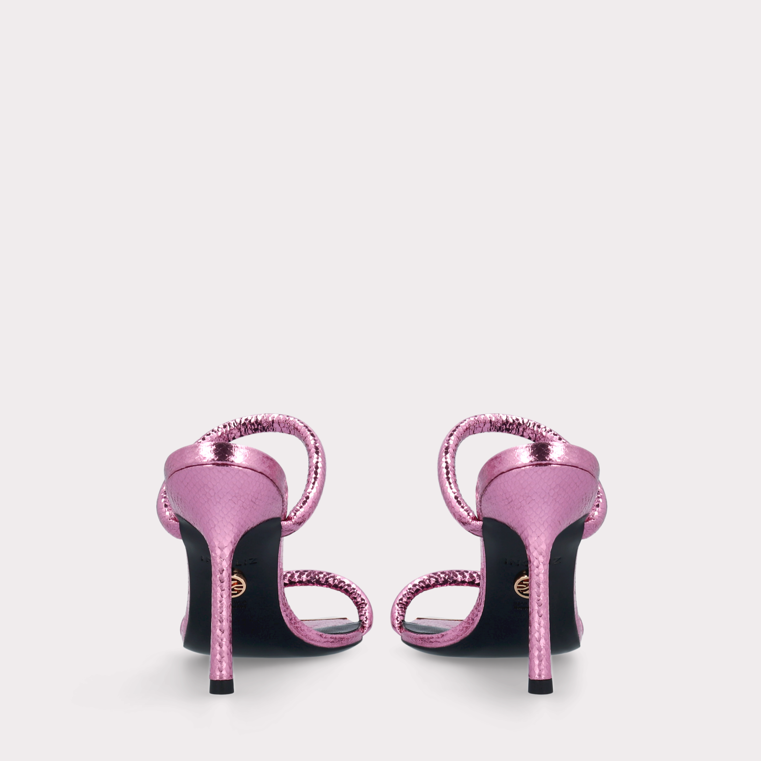 ANNY 99 MINI VIPER MIRROR ROSE LEATHER MULES