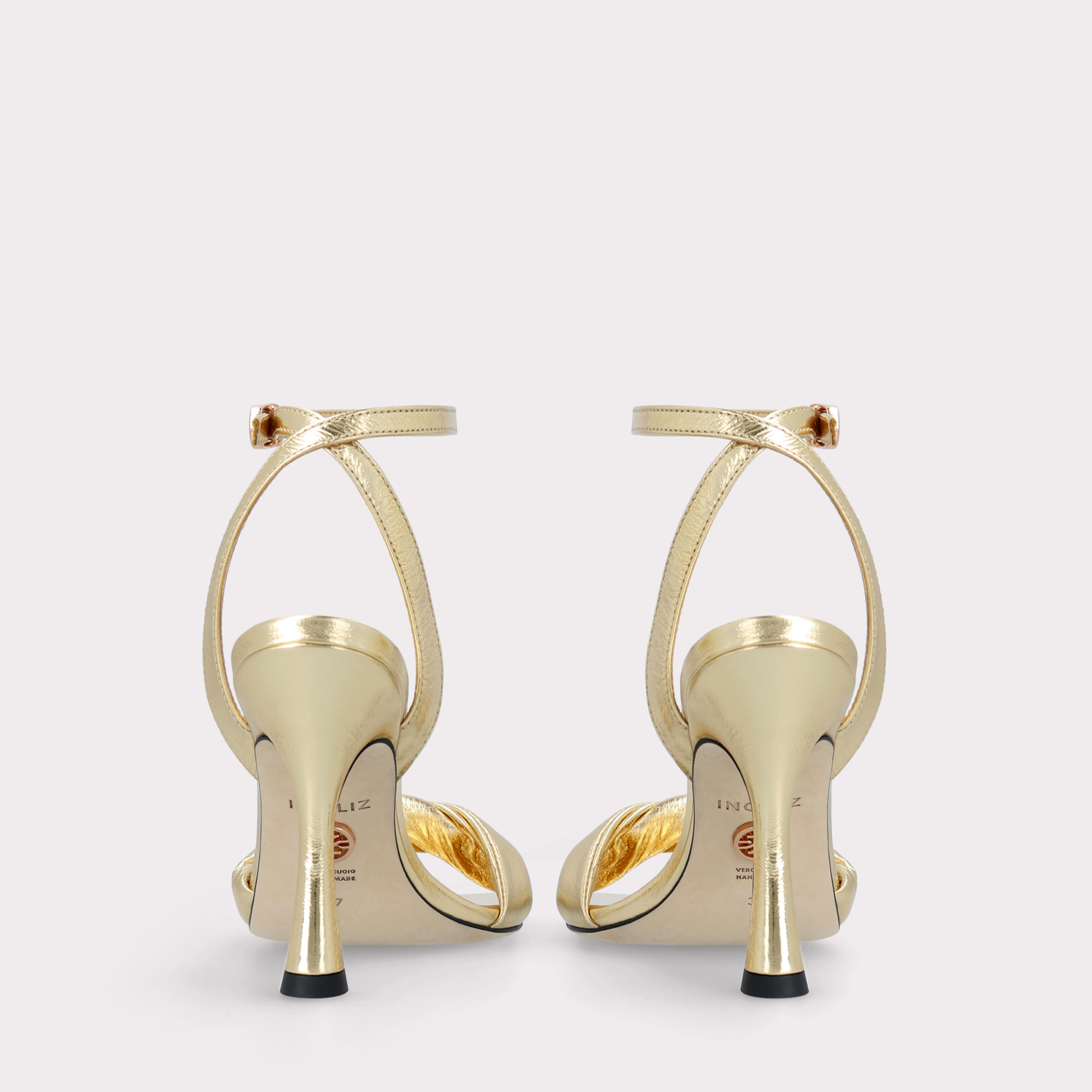 BETTY 31 GOLD METALLIC LEATHER SANDALS