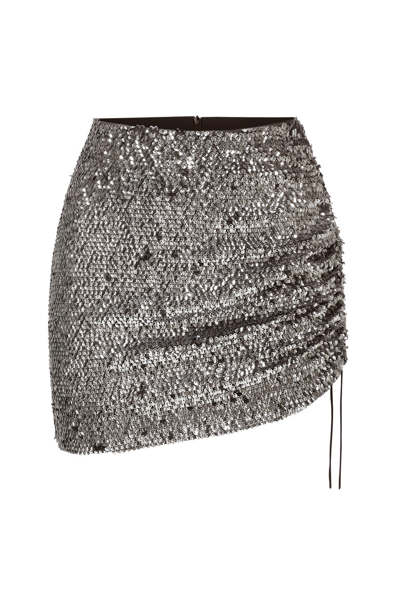 SAGE SEQUIN SKIRT - Graphite