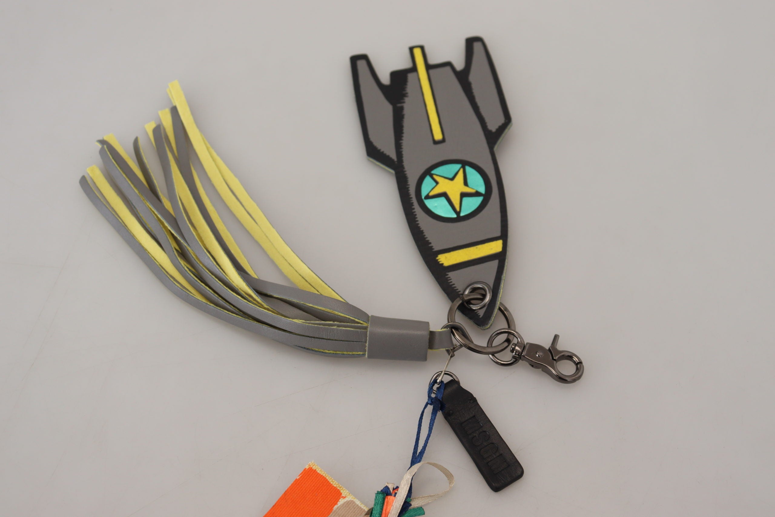 MSGM Multicolor Rocket Ship Silver Tone Metal Keychain