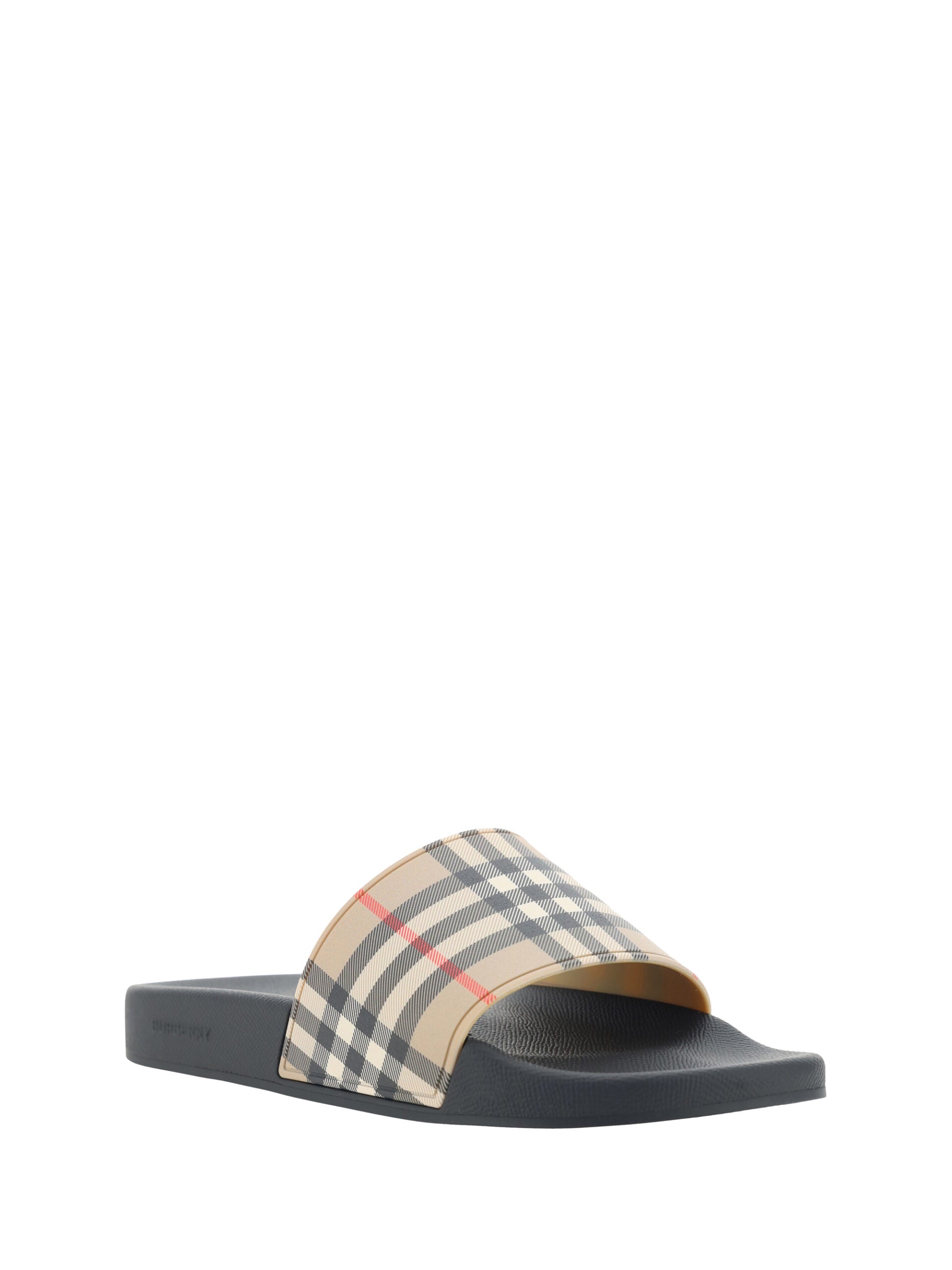 Burberry Brown Rubber Slides Sandalss