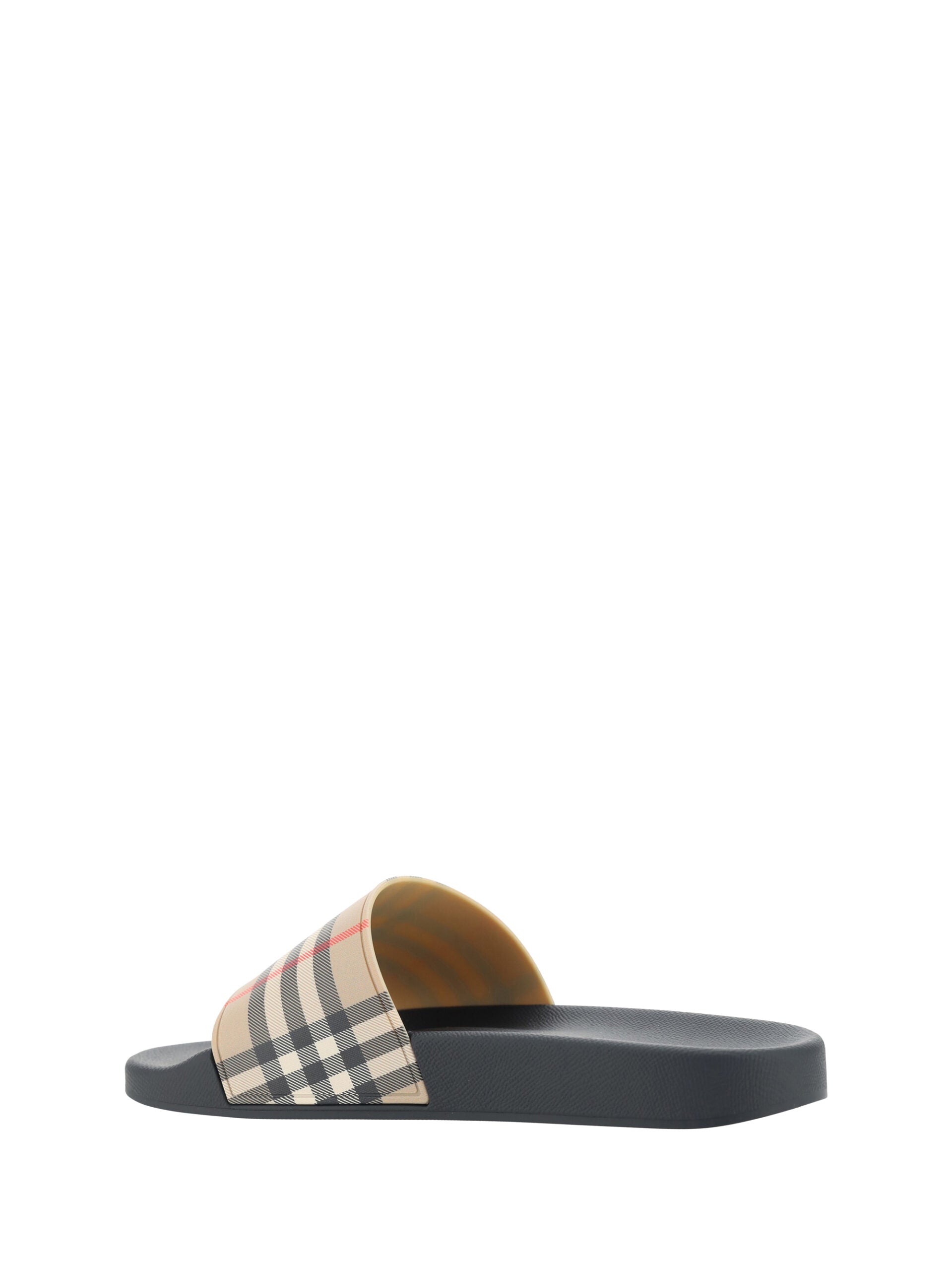 Burberry Brown Rubber Slides Sandalss
