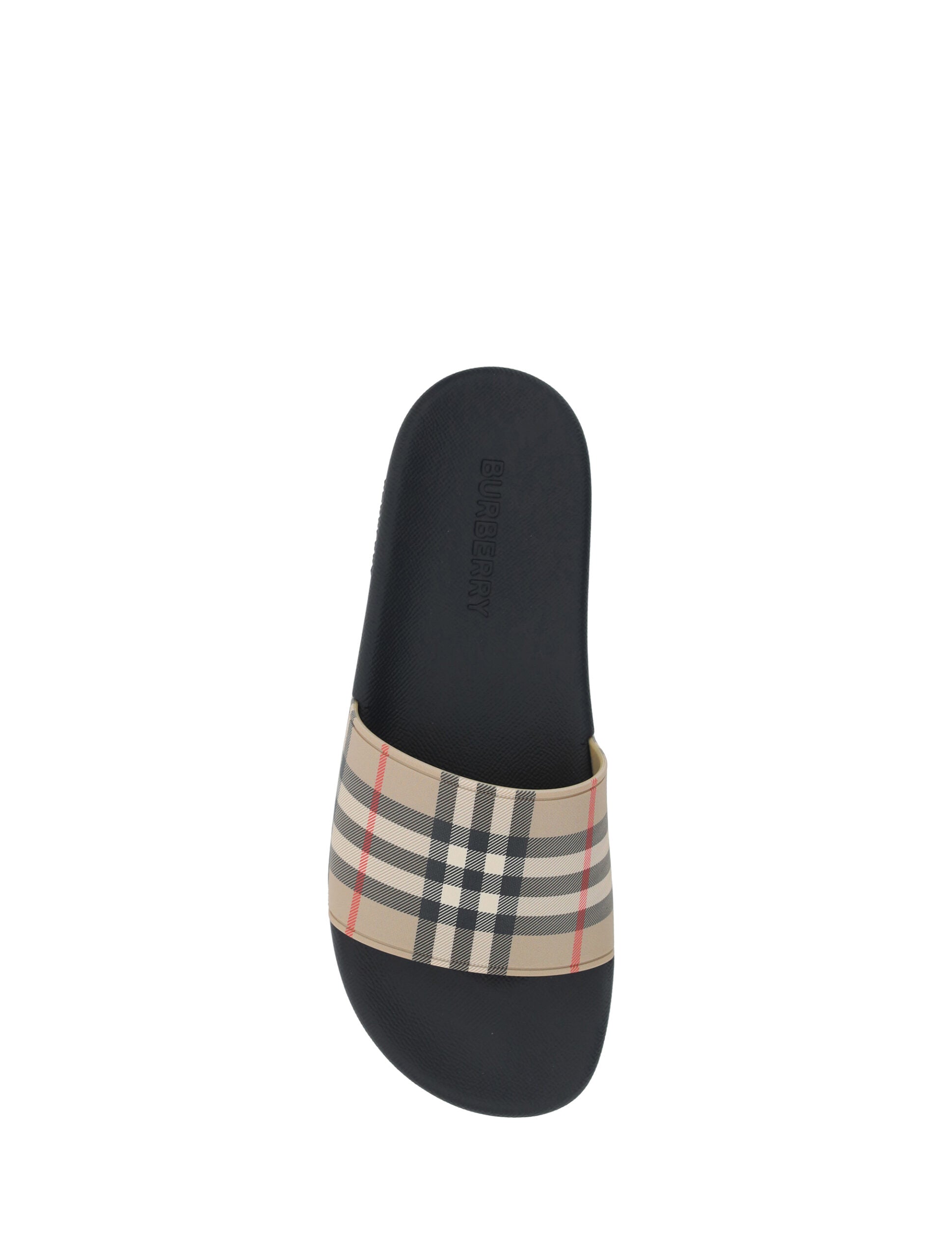 Burberry Brown Rubber Slides Sandalss
