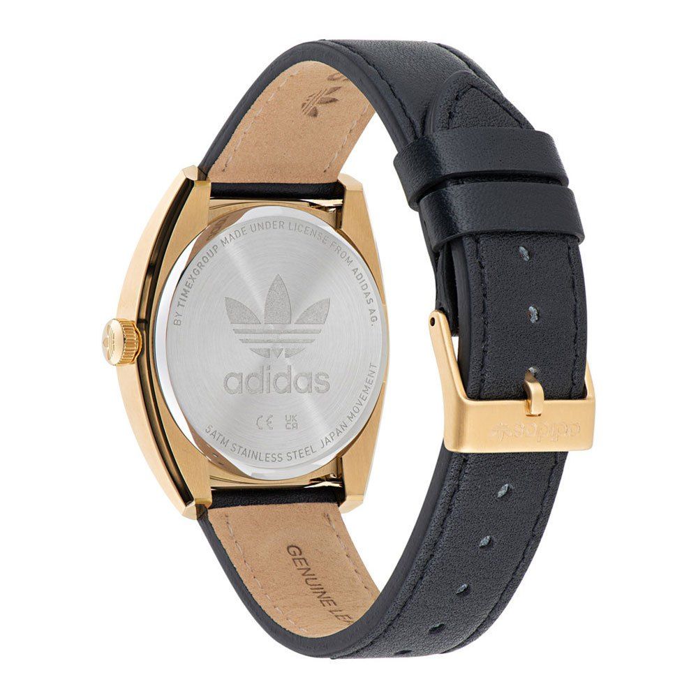 Adidas Black Leather Dress Watch