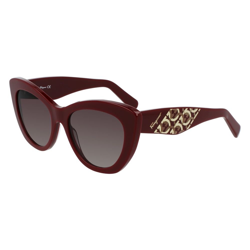 Salvatore Ferragamo Bordeaux Haircalf Sunglasses