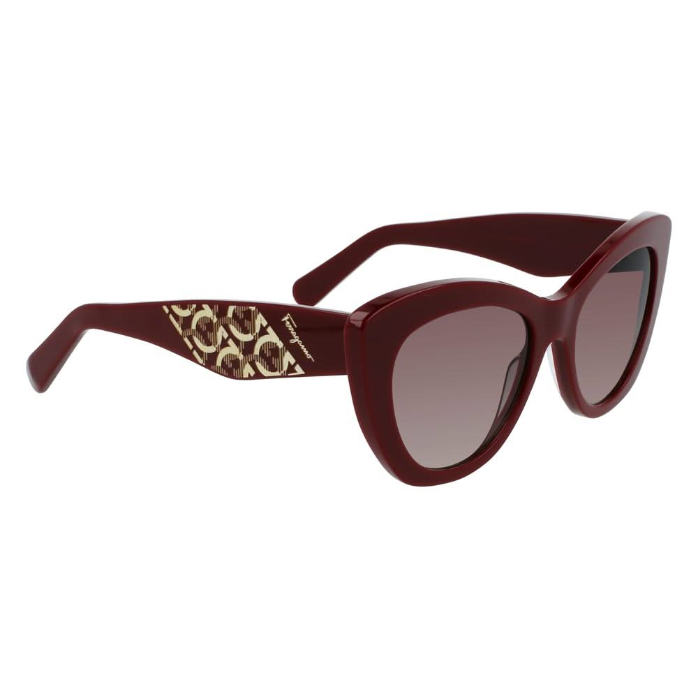 Salvatore Ferragamo Bordeaux Haircalf Sunglasses