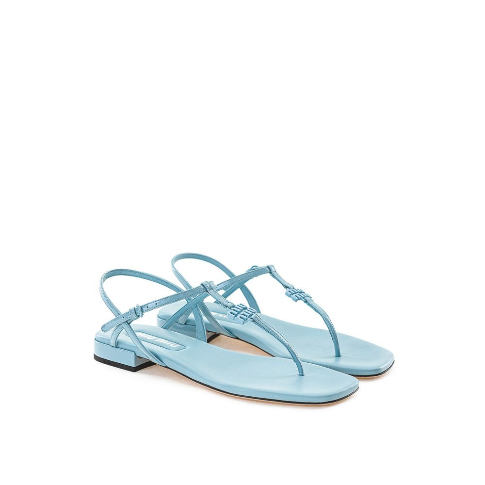 Miu Miu Blue Patent Leather Sandals