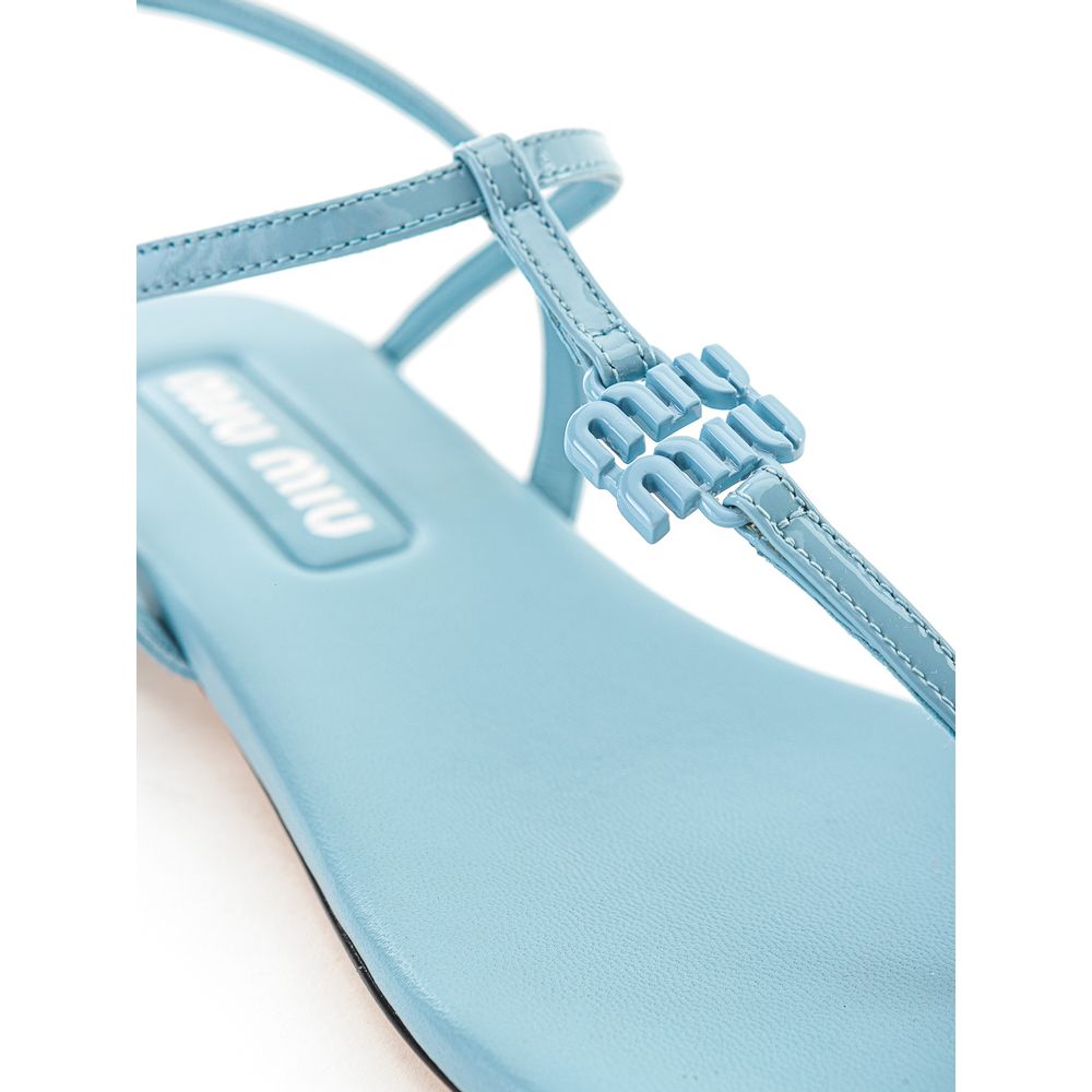 Miu Miu Blue Patent Leather Sandals