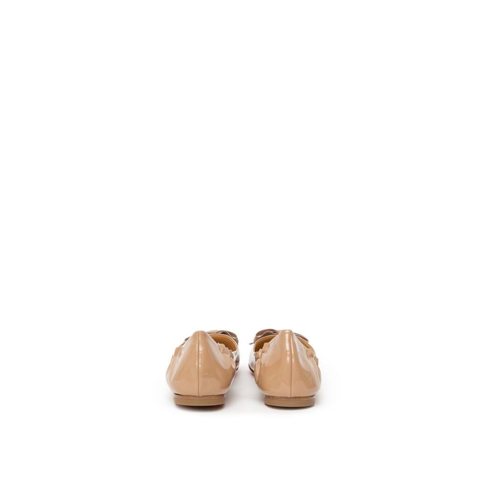 Christian Louboutin Beige Patent Leather Flat Shoe