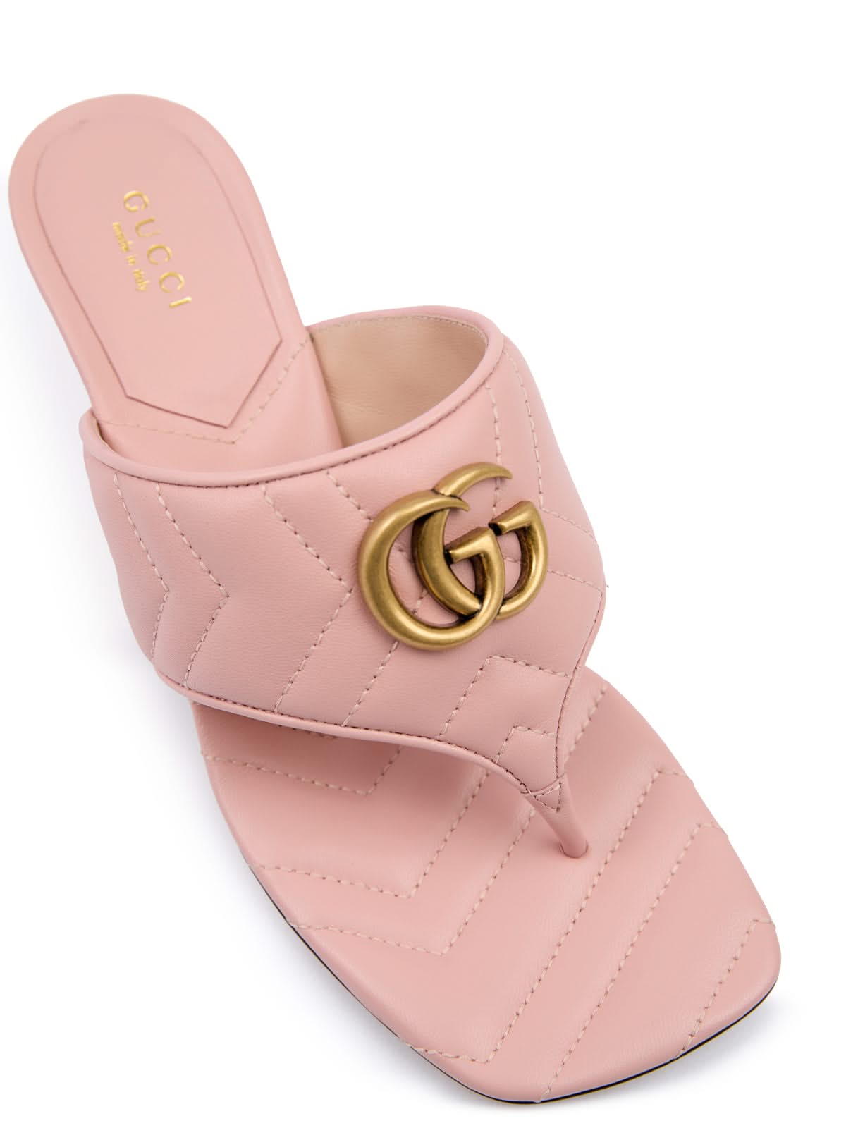 Gucci Mystic Pink Nappa Charlotte Leather Sandalss