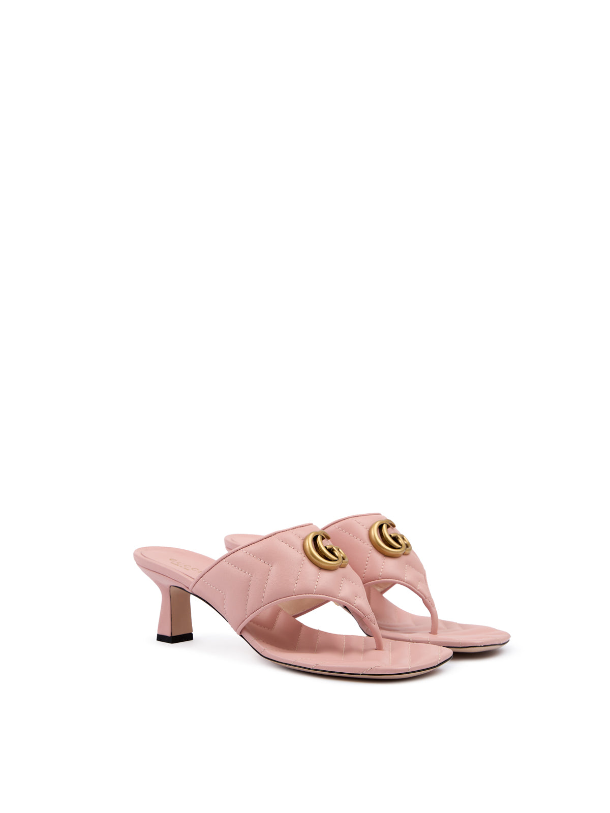 Gucci Mystic Pink Nappa Charlotte Leather Sandalss