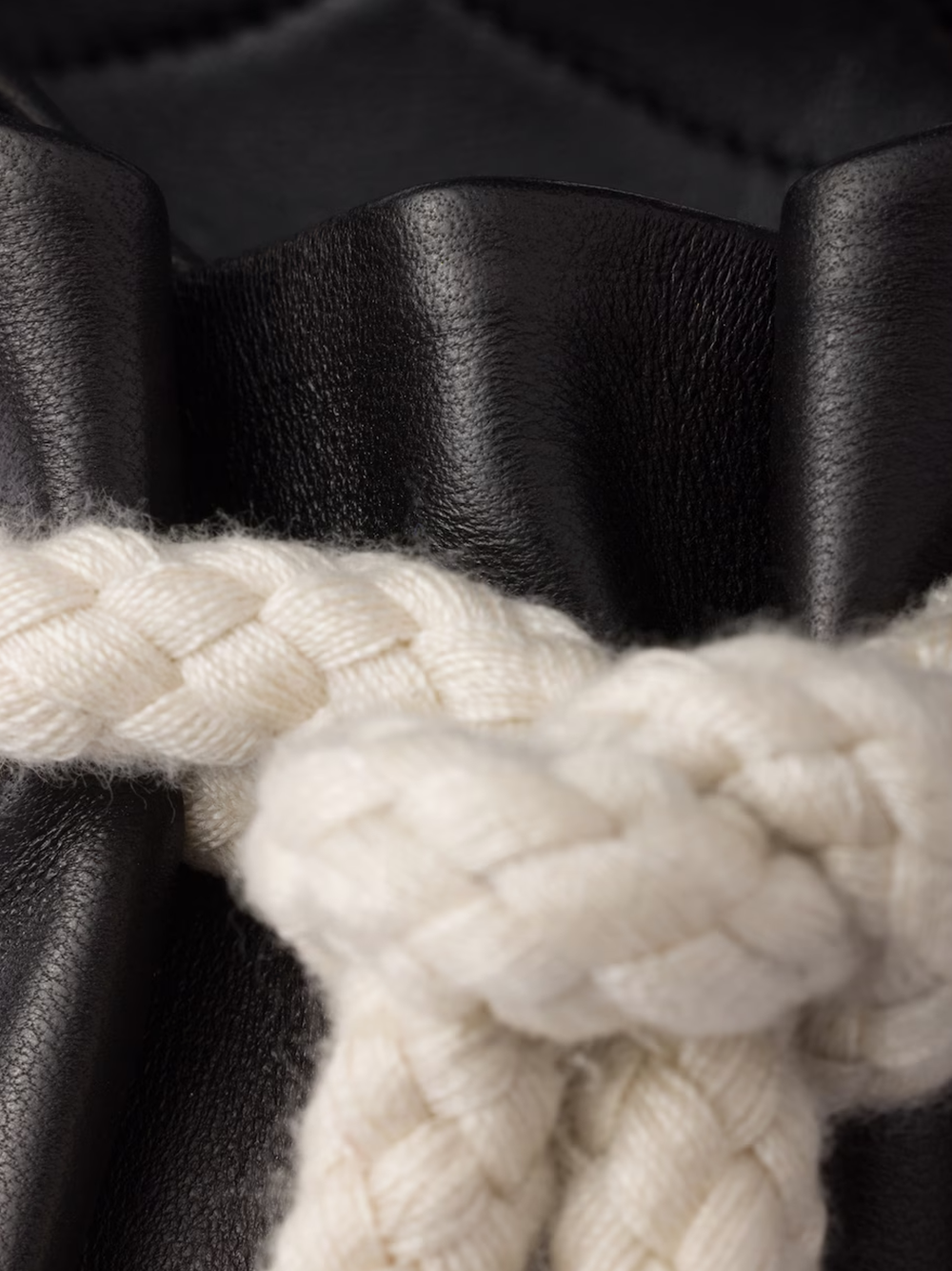 Prada Black Nappa Leather Rope Detail Sandalss