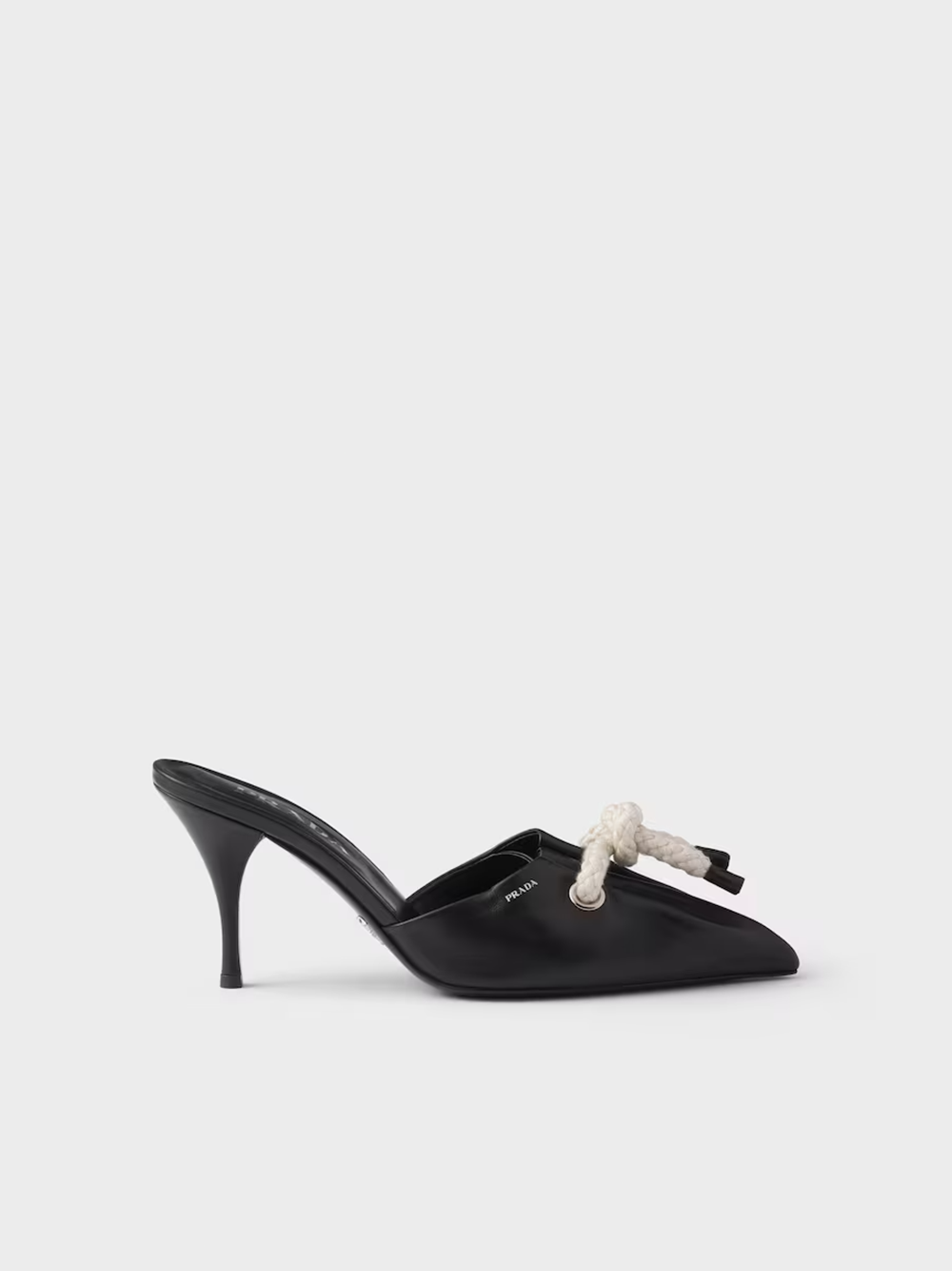 Prada Black Nappa Leather Rope Detail  Sandalss