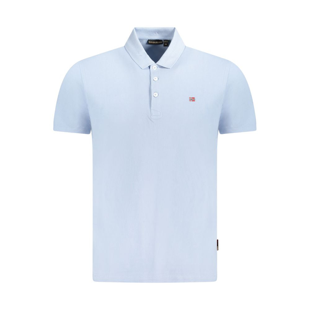 Napapijri Light Blue Cotton Men Polo Shirt