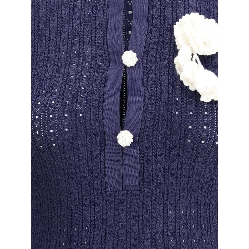 Self-Portrait Knit short pointelle Dress