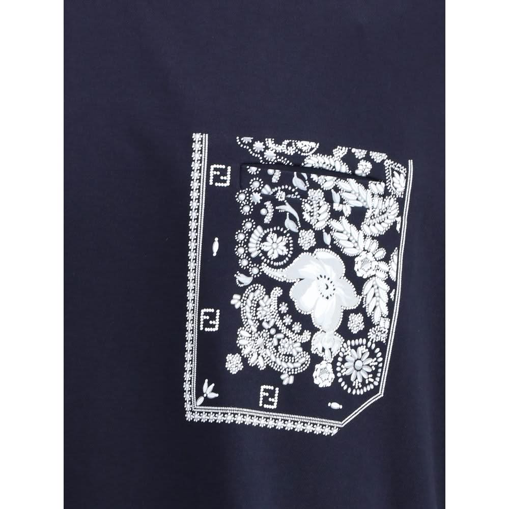 Fendi T-Shirt with bandana print pocket