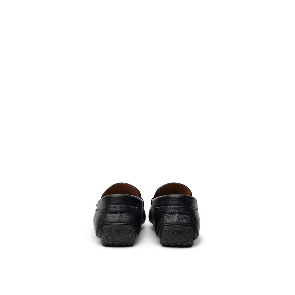 Bally Black Leather Moccassin Shoes