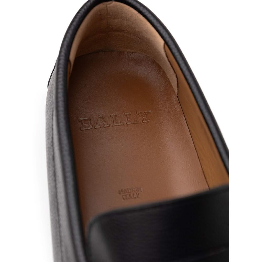 Bally Black Leather Moccassin Shoes