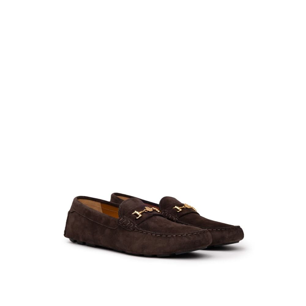 Bally Brown Leather Moccassin Shoes