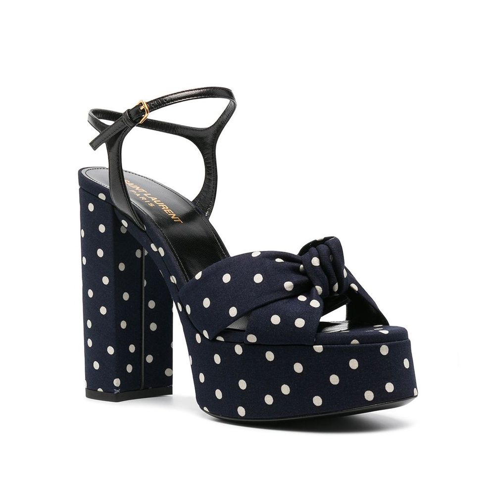 Saint Laurent Bianca Polka-Dot Sandalss