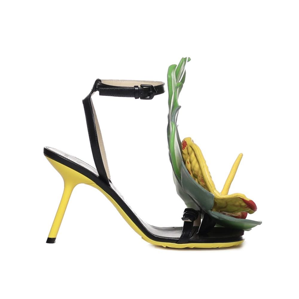 Loewe Petal Monstera Leather Sandalss