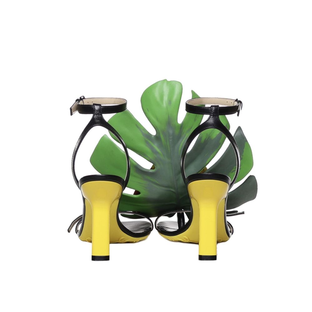 Loewe Petal Monstera Leather Sandalss