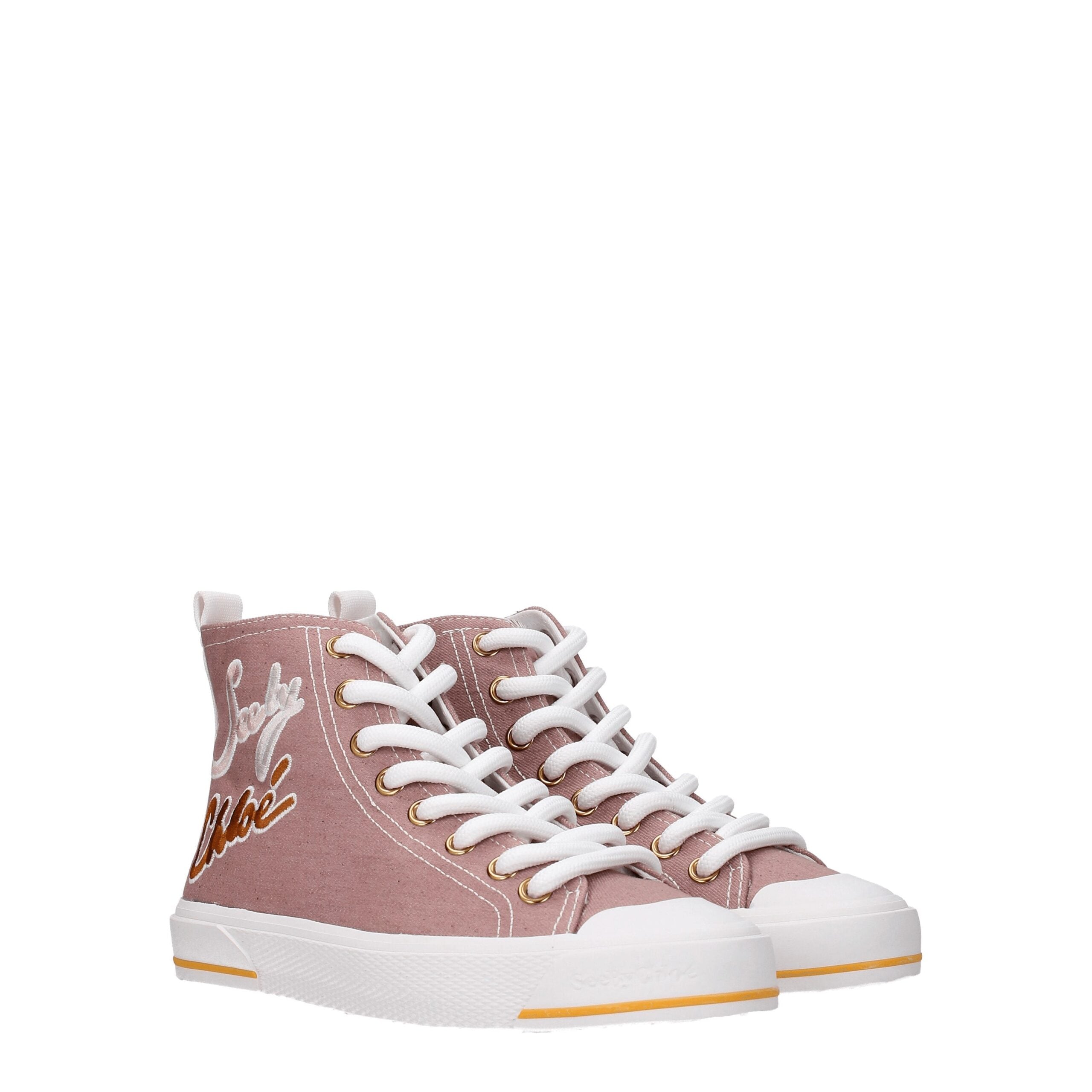 See By Chloé Pink Fabric Sneakers