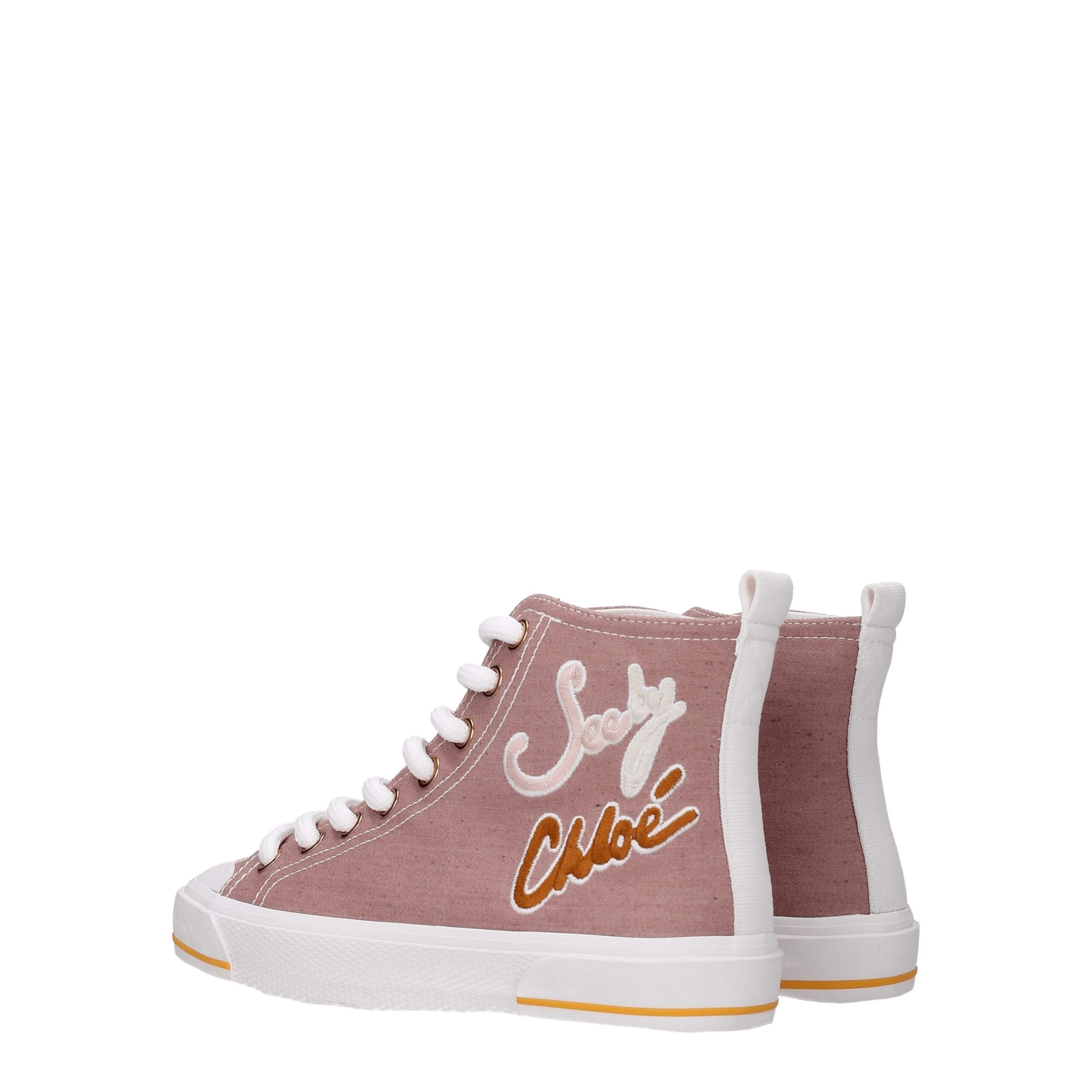 See By Chloé Pink Fabric Sneakers