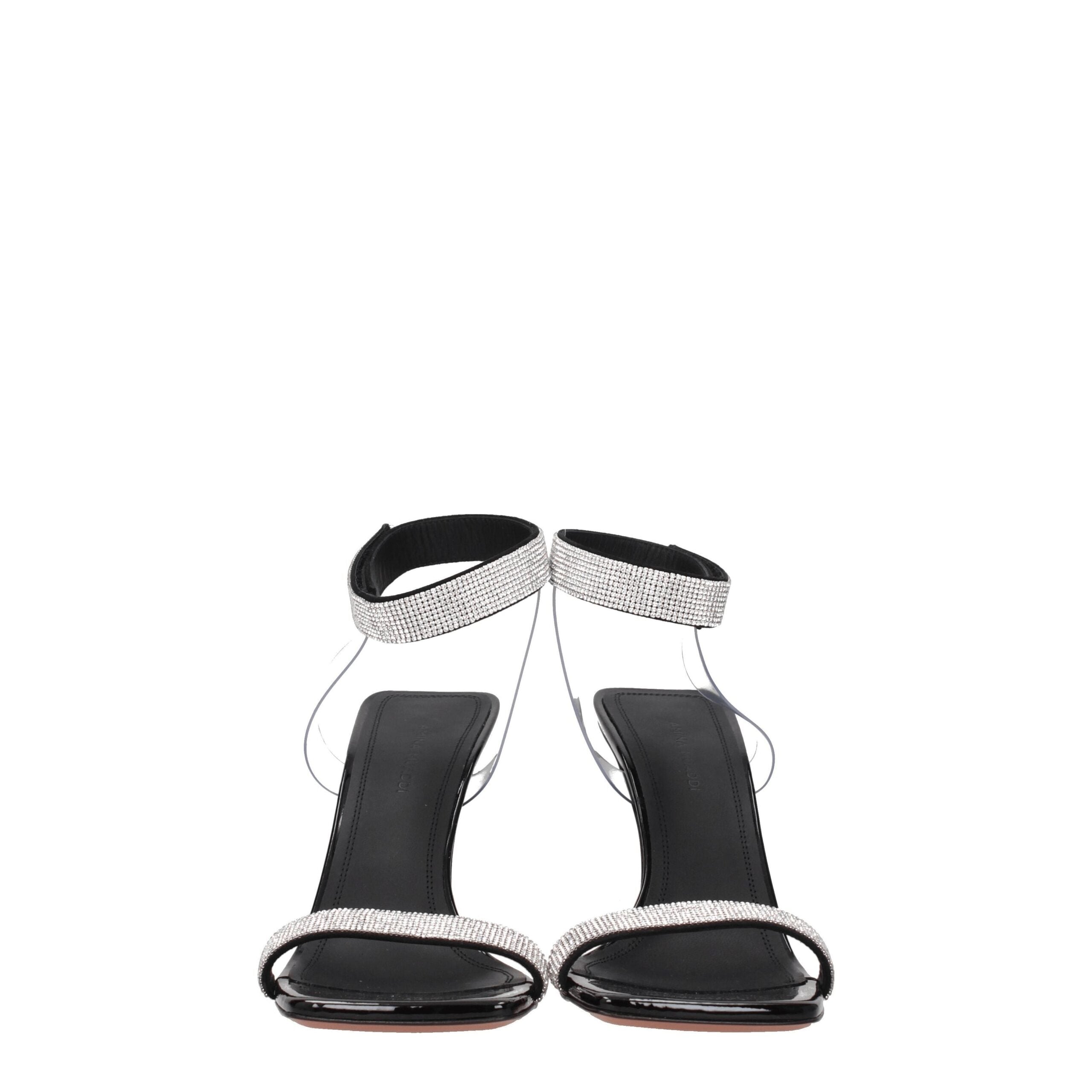 Amina Muaddi Black Crystals Sandal