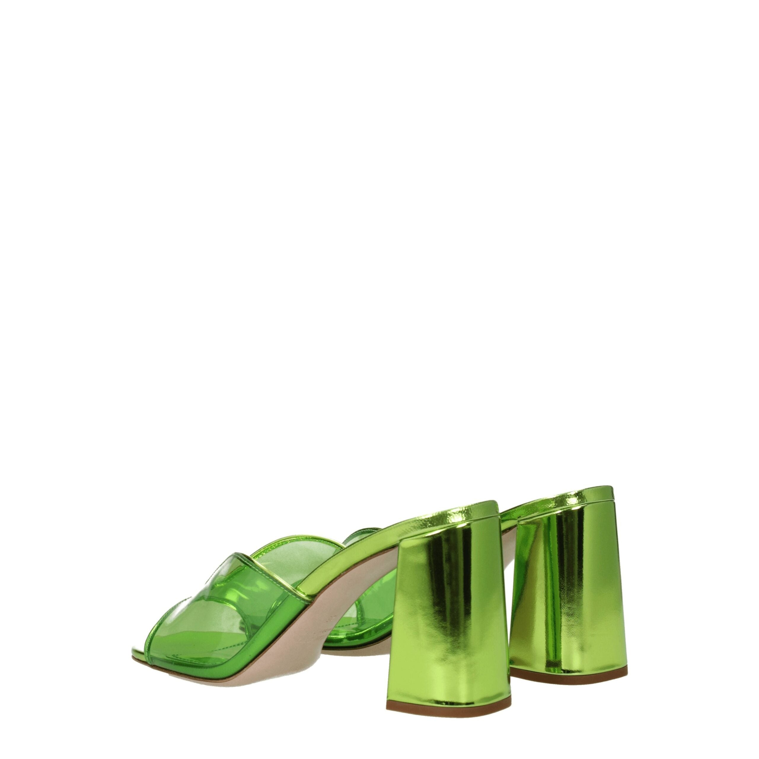 Miu Miu Green Plexiglass Sandals