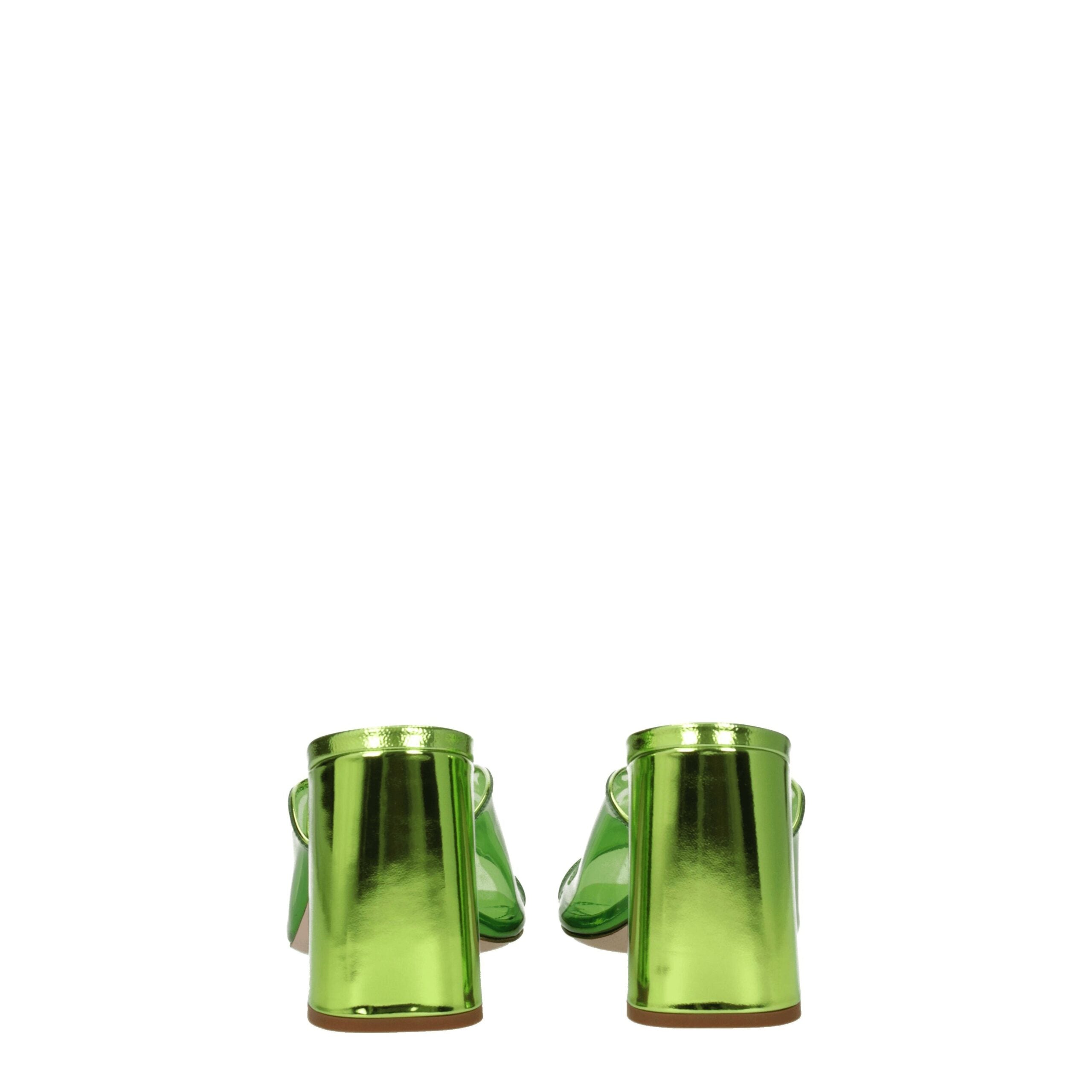 Miu Miu Green Plexiglass Sandals