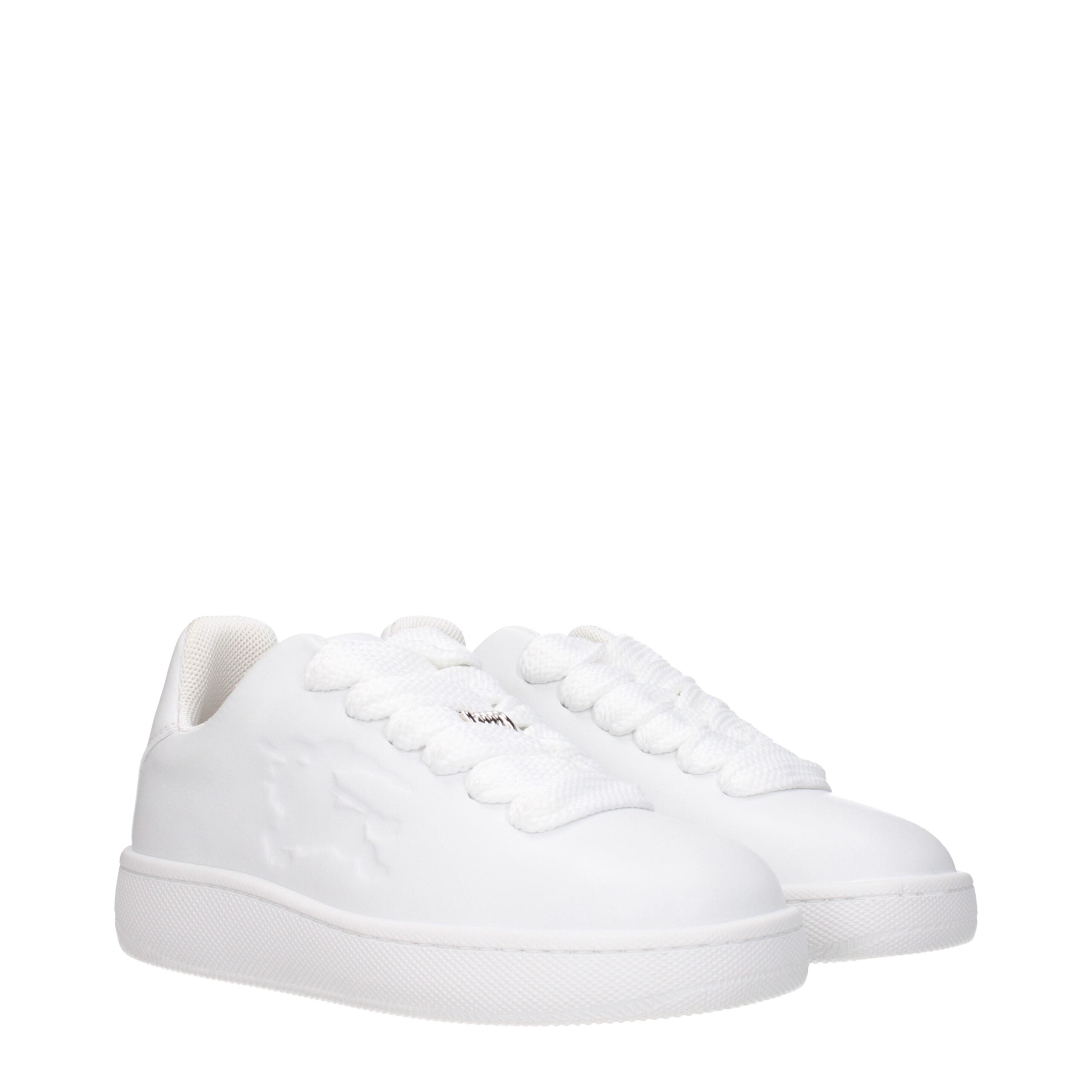 Burberry White Leather Sneakers