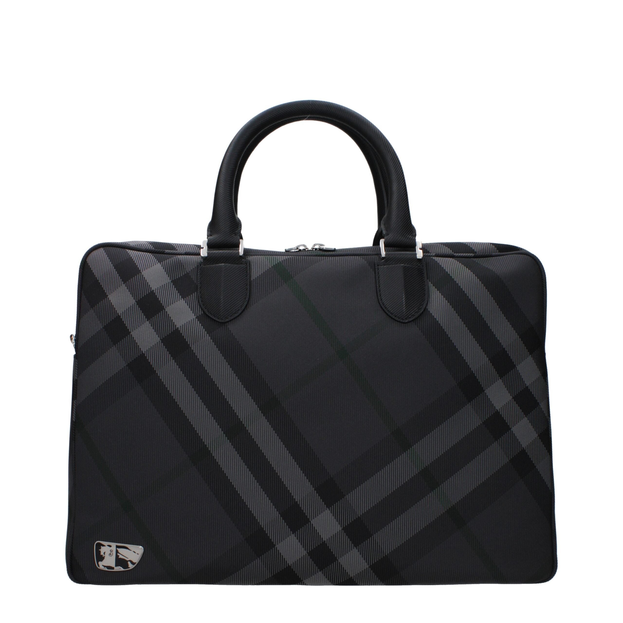 Burberry Gray Fabric Business &Amp; Laptop Bag