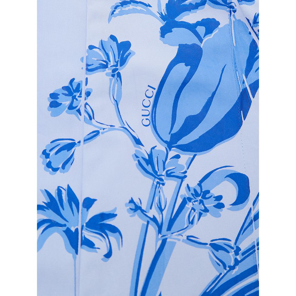 Gucci Blue Cotton Shirt