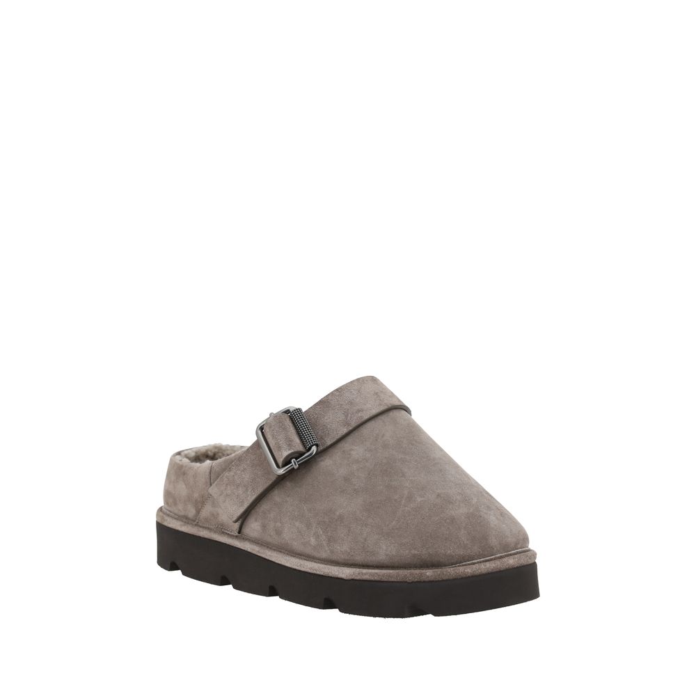 Brunello Cucinelli Fur Sabot