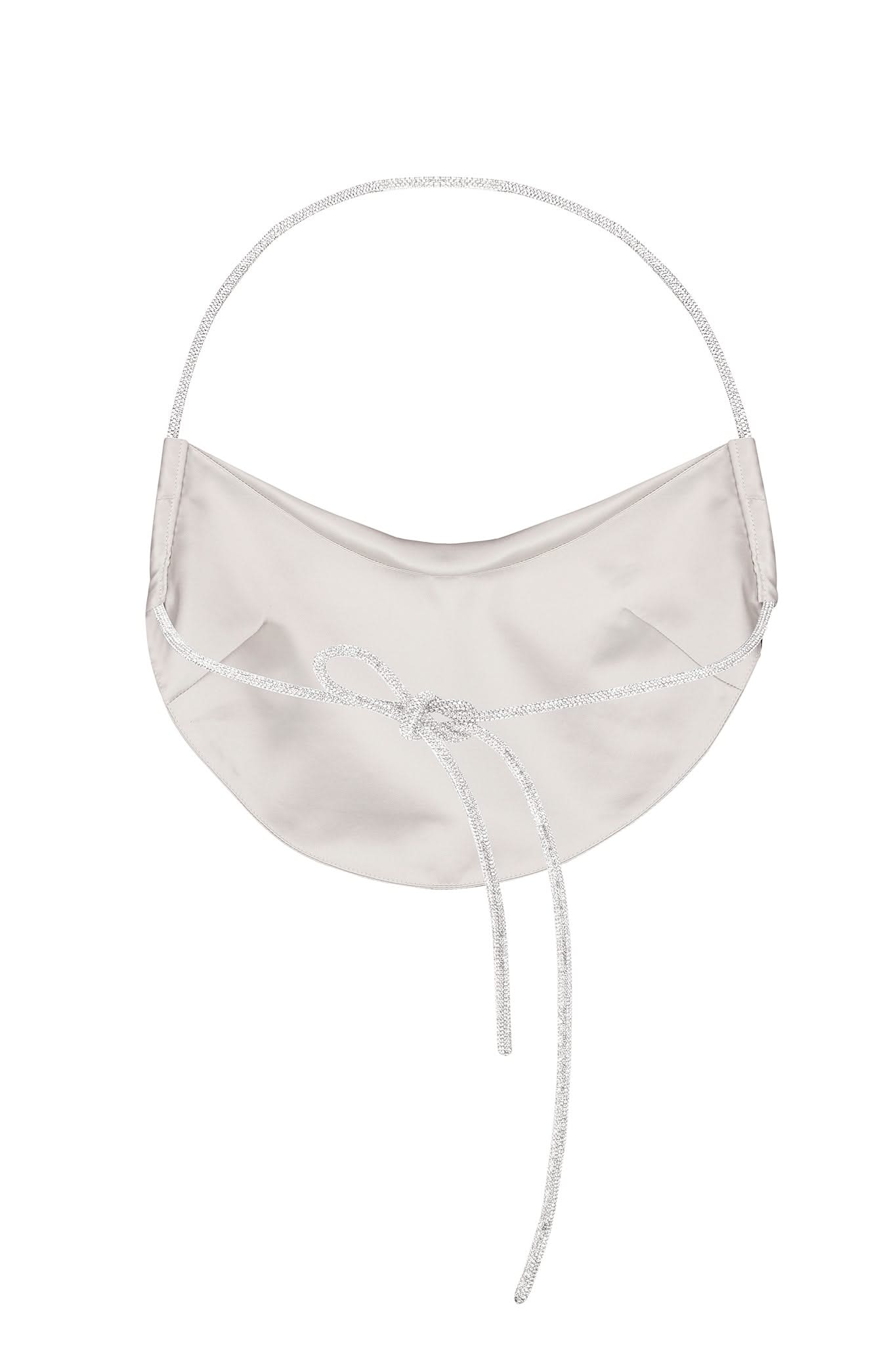 SILK TOP WITH CRYSTAL CORD - Ivory