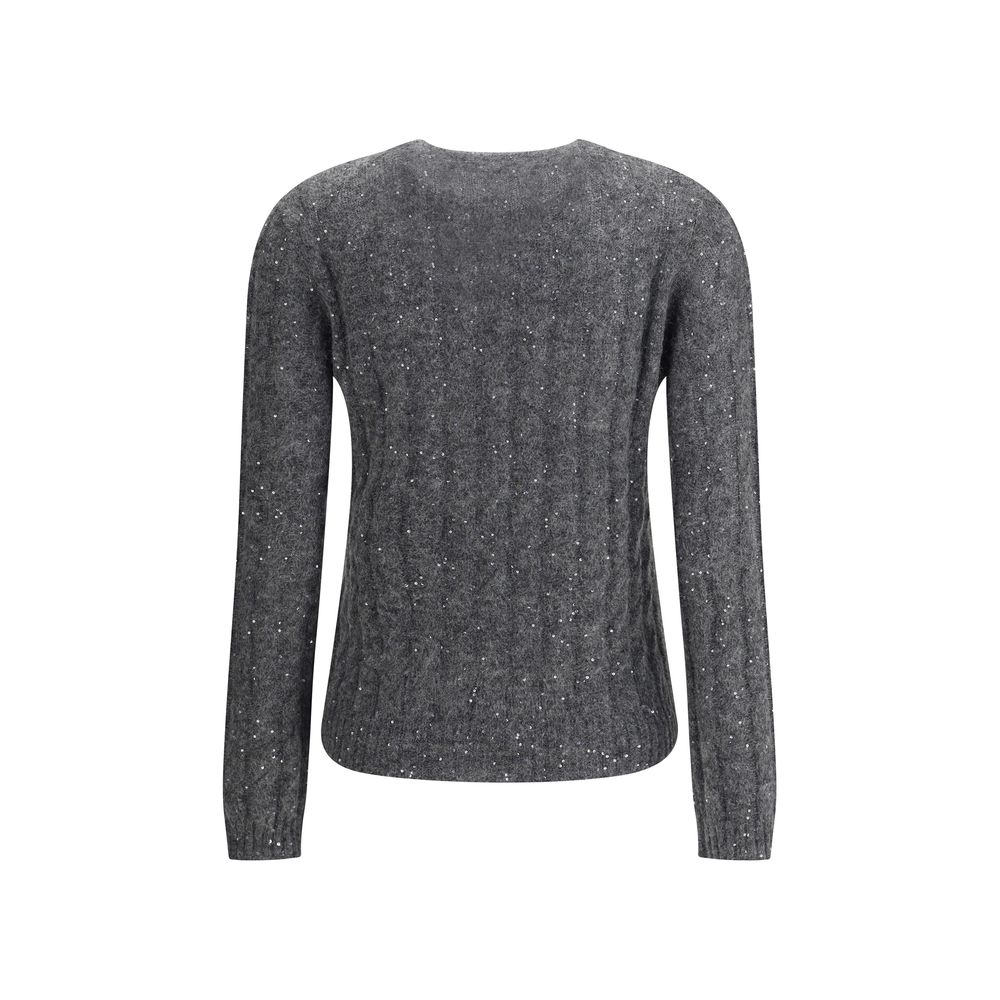 Brunello Cucinelli Dazzling Cable's Sweater in Mohair, cotton and wool