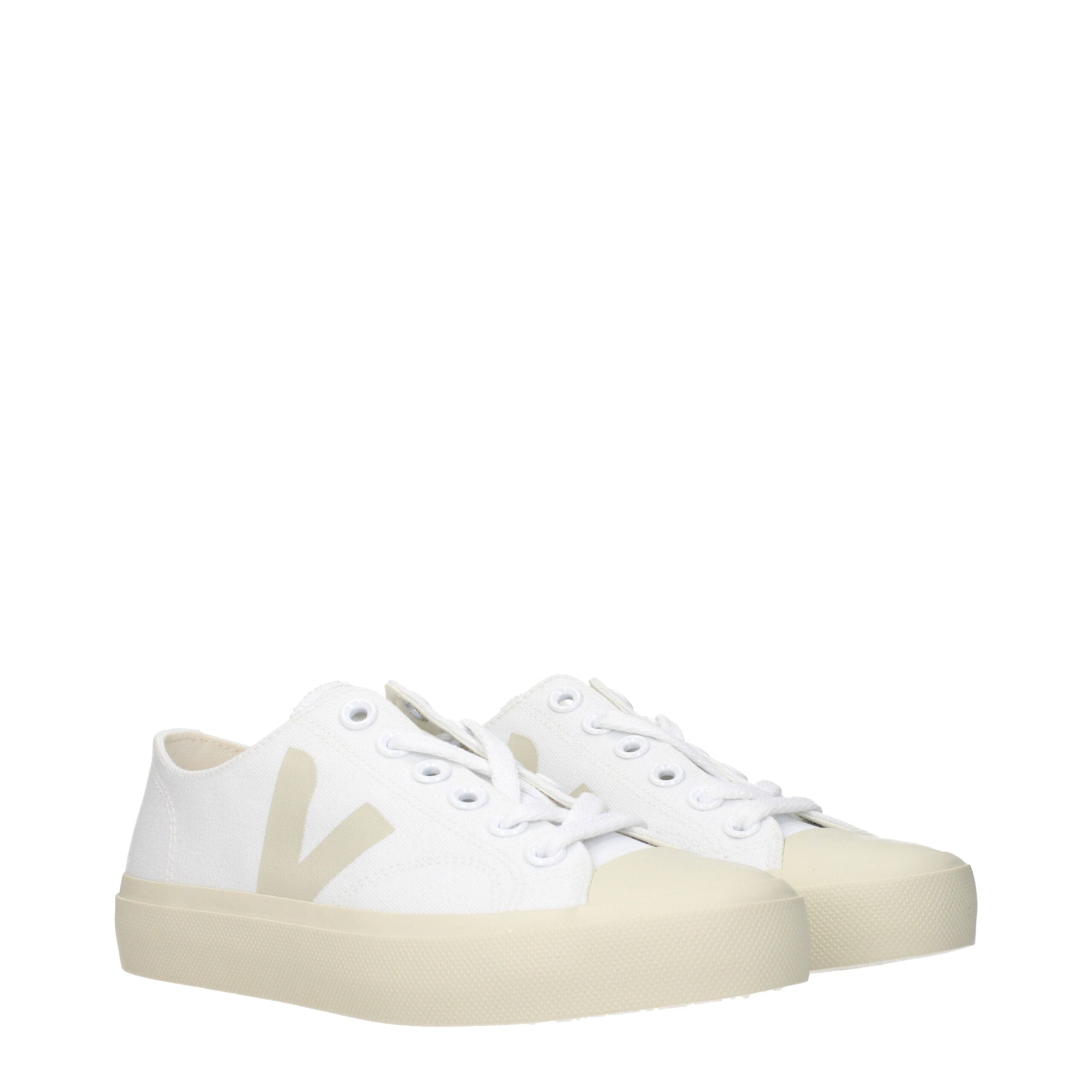 Veja White Fabric Low Tops