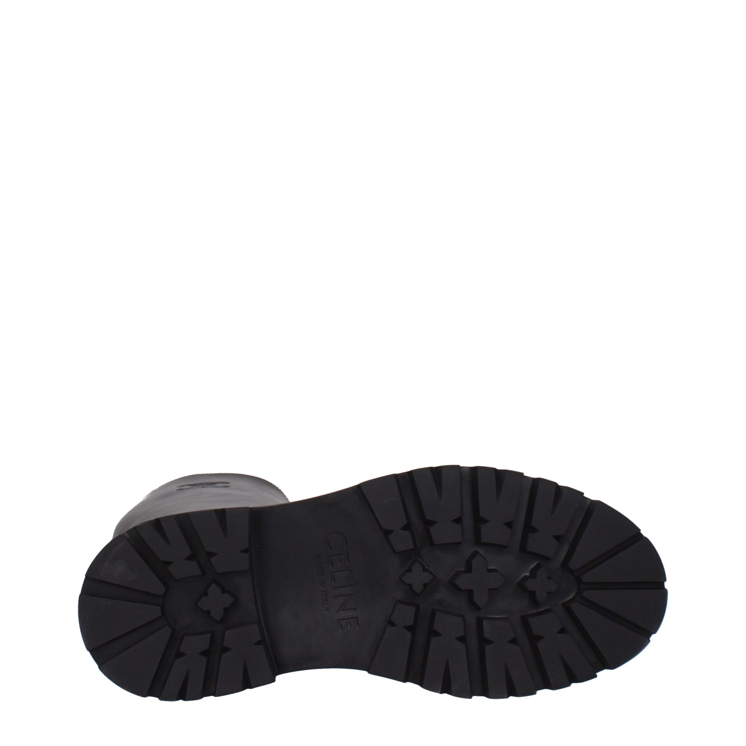 Celine Black Leather Ankle Boots