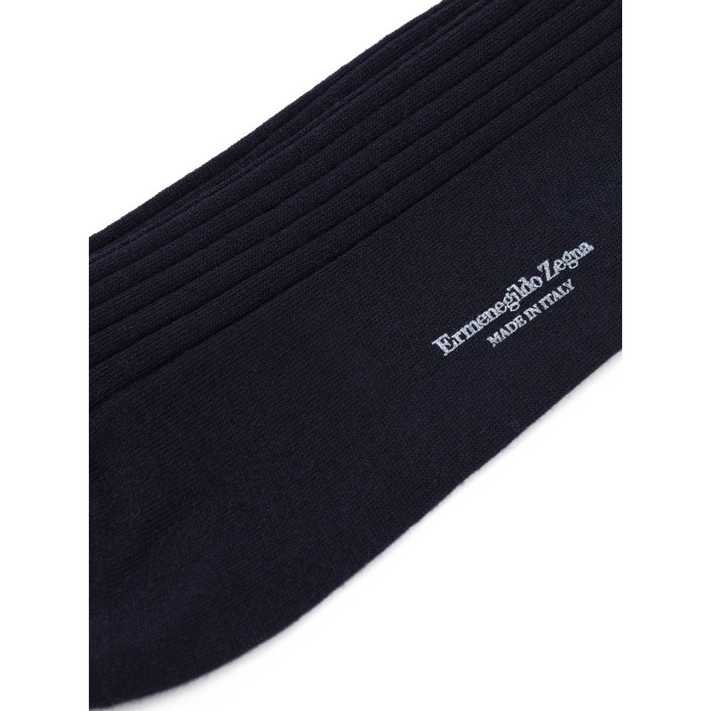 ZEGNA Navy Blue Wool Sock