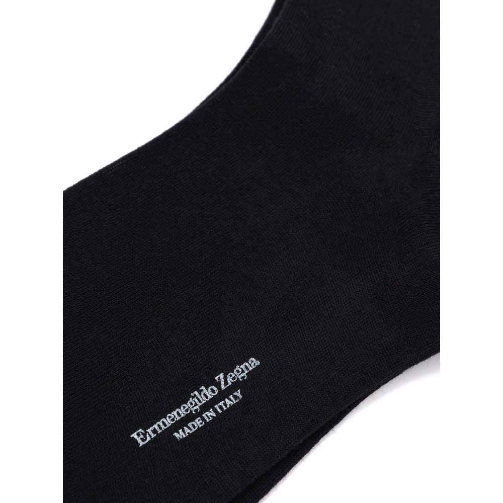 ZEGNA Black Wool Sock