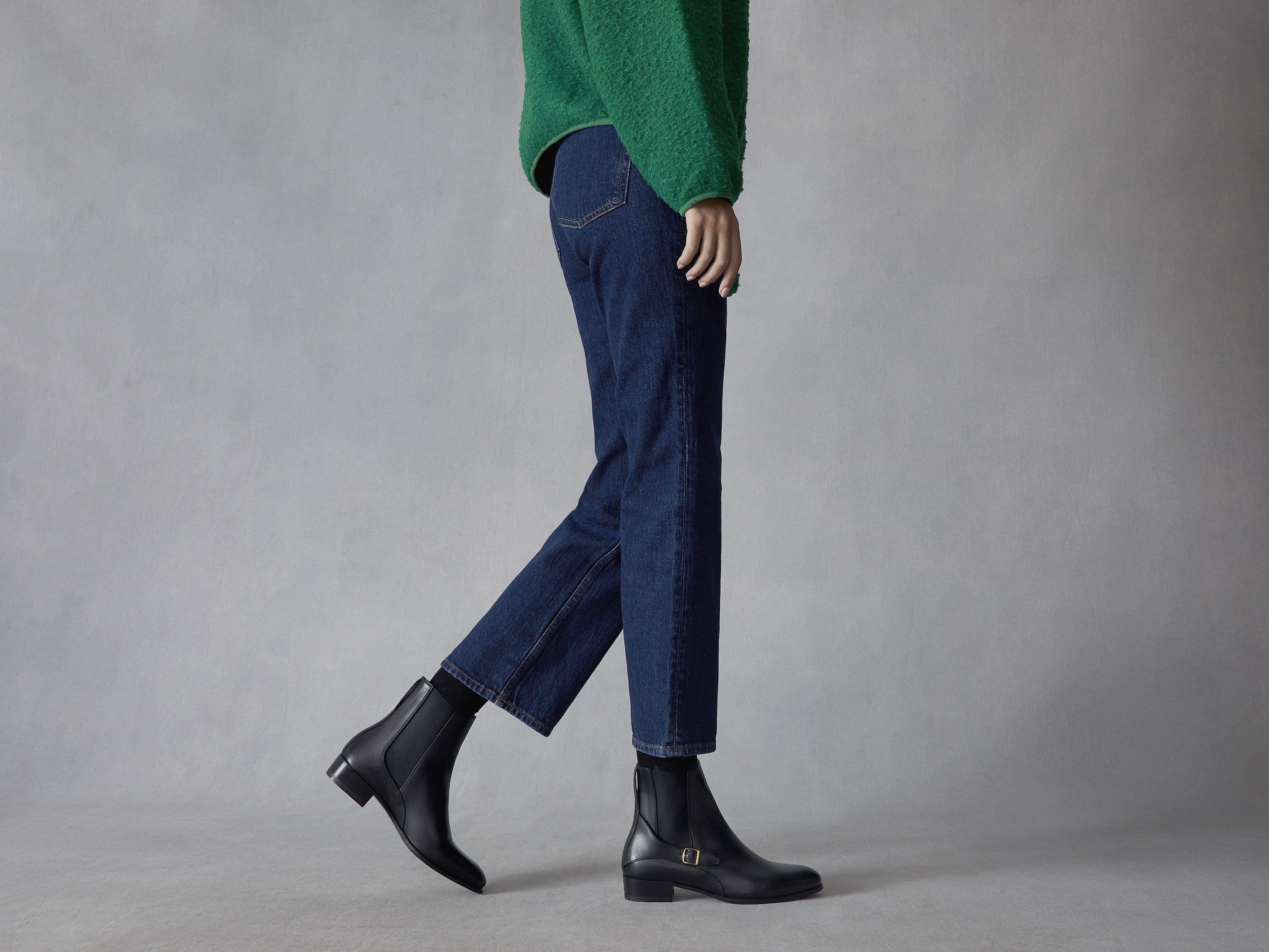 Hopper Boots in Black Dream Calf